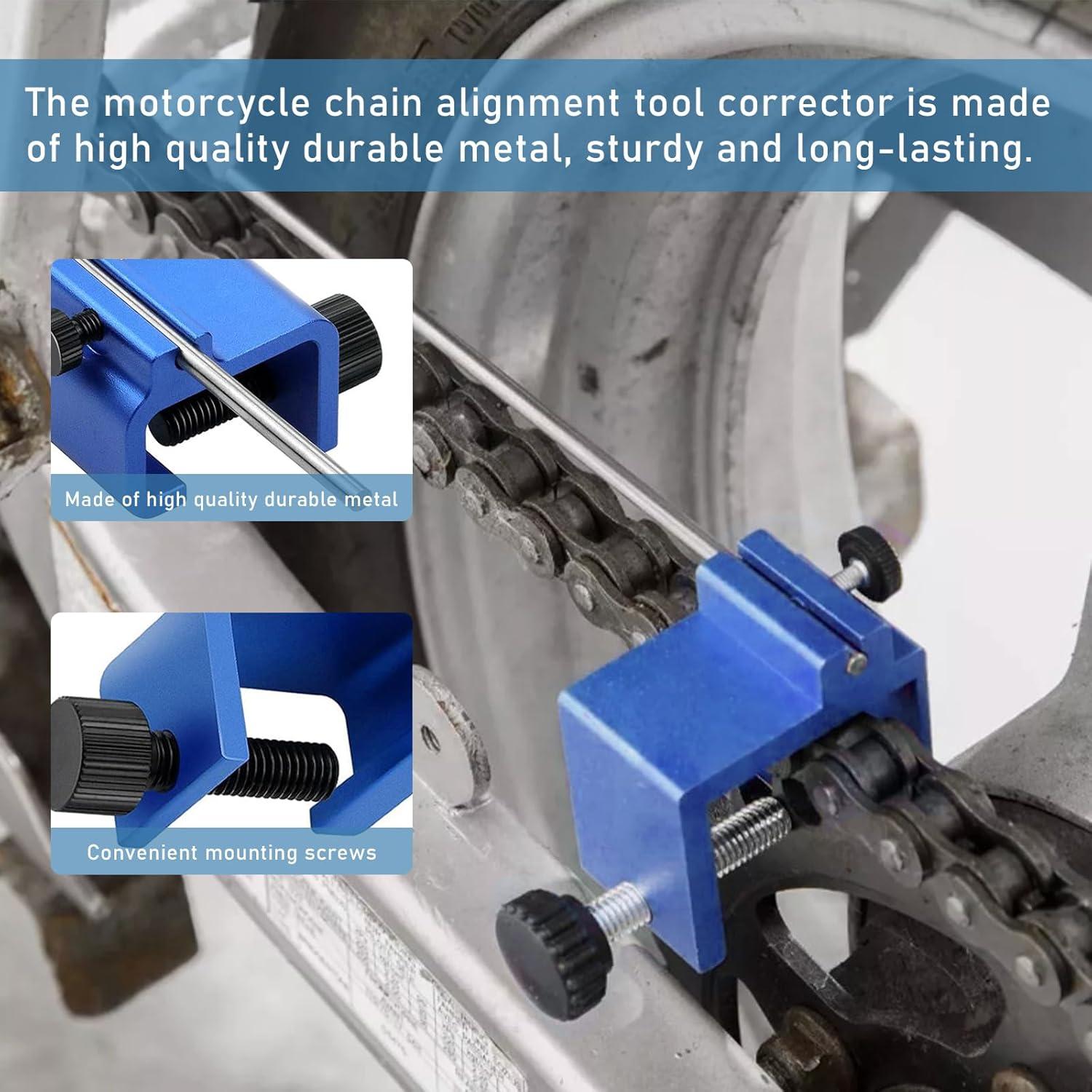 Herramienta de Alineación de Cadena KVAEY para Motocicleta Azul
