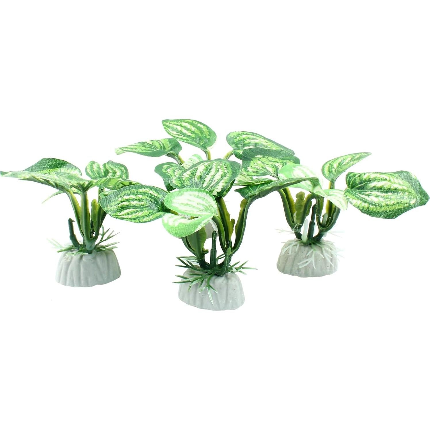 Plantas Artificiales para Acuario Auvotuis 5cm Verde - 4 Pcs