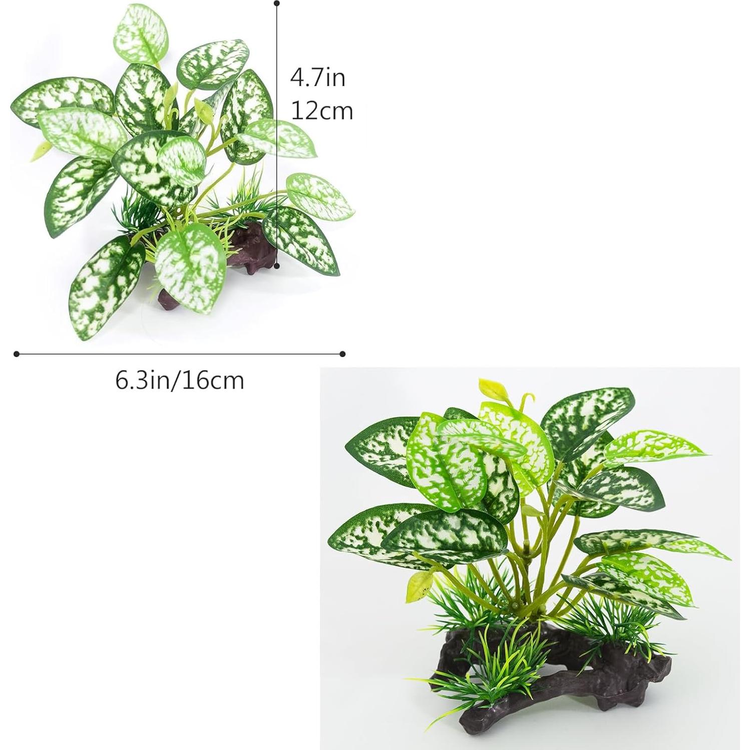 Decoraciones para Acuarios Vtapliea 3pcs Plantas de Plástico