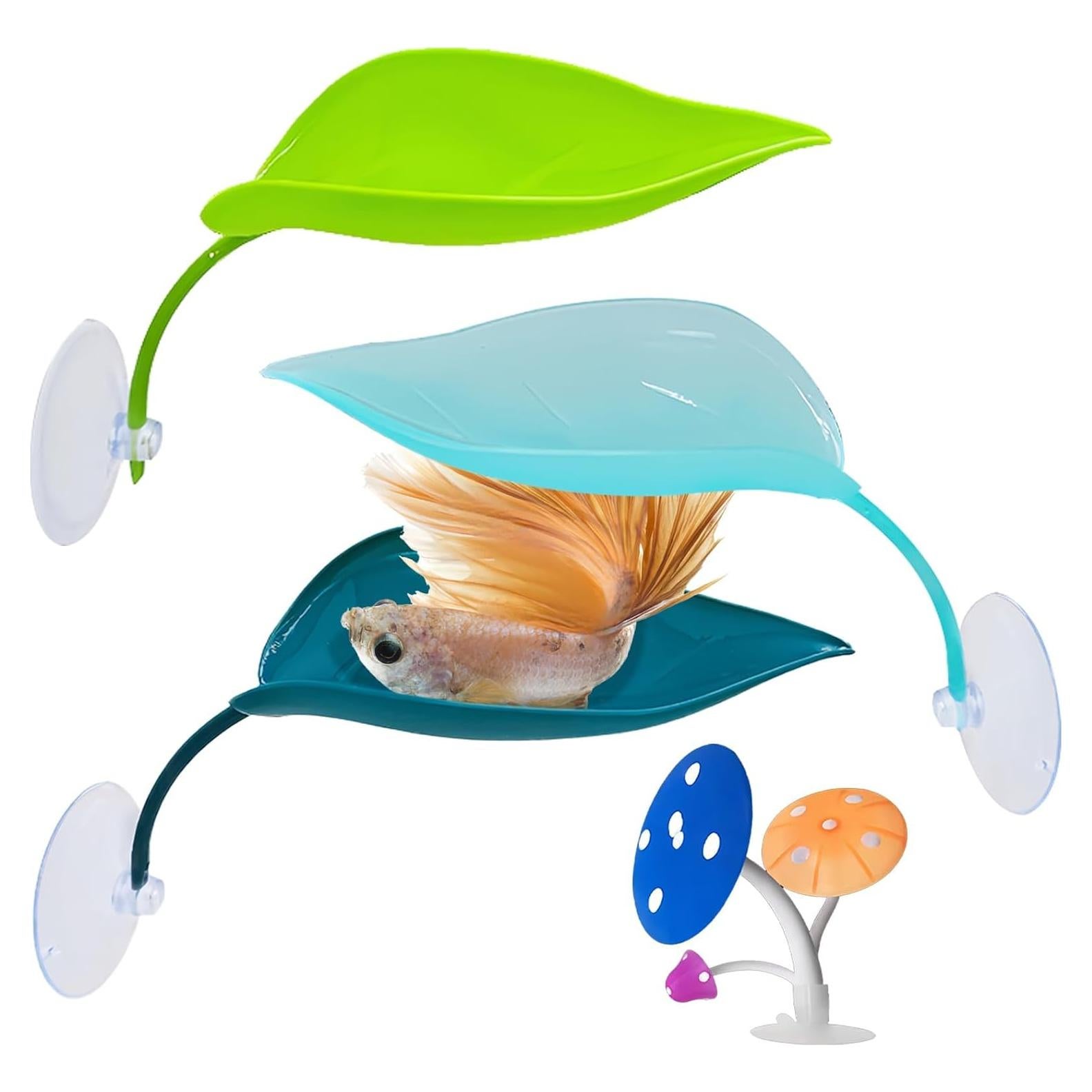 Hamaca para Peces Betta Jwizyotr 4PCS - Hojas de Descanso Coloridas