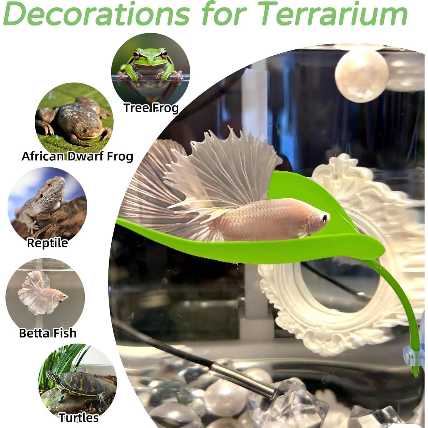 Hamaca para Peces Betta Jwizyotr 4PCS - Hojas de Descanso Coloridas