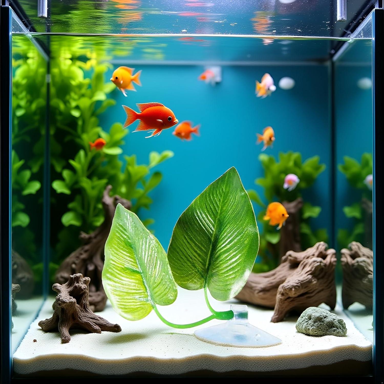 Hamaca para Peces Betta Rosojodg Hoja Plástica Verde 10.16 cm