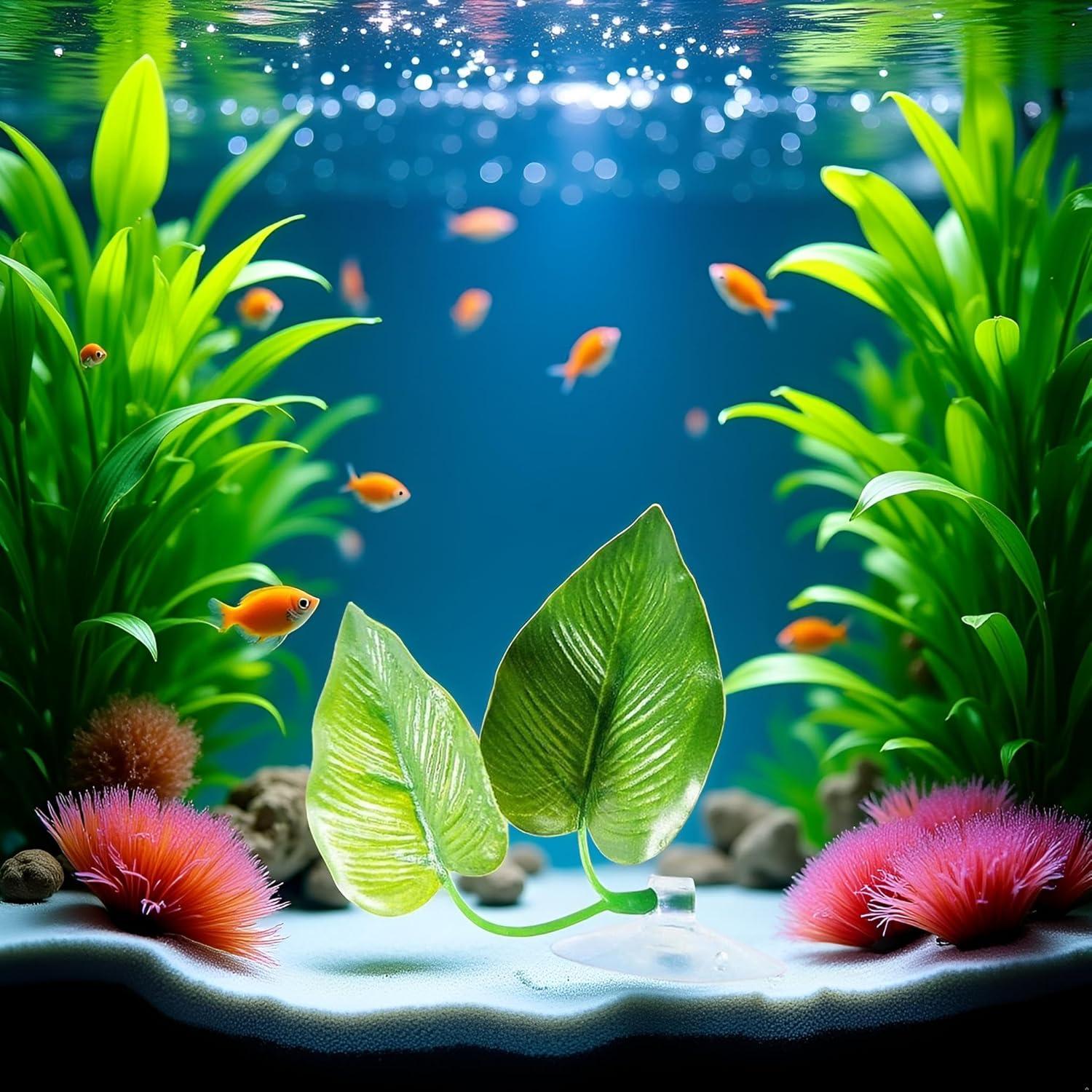 Hamaca para Peces Betta Rosojodg Hoja Plástica Verde 10.16 cm