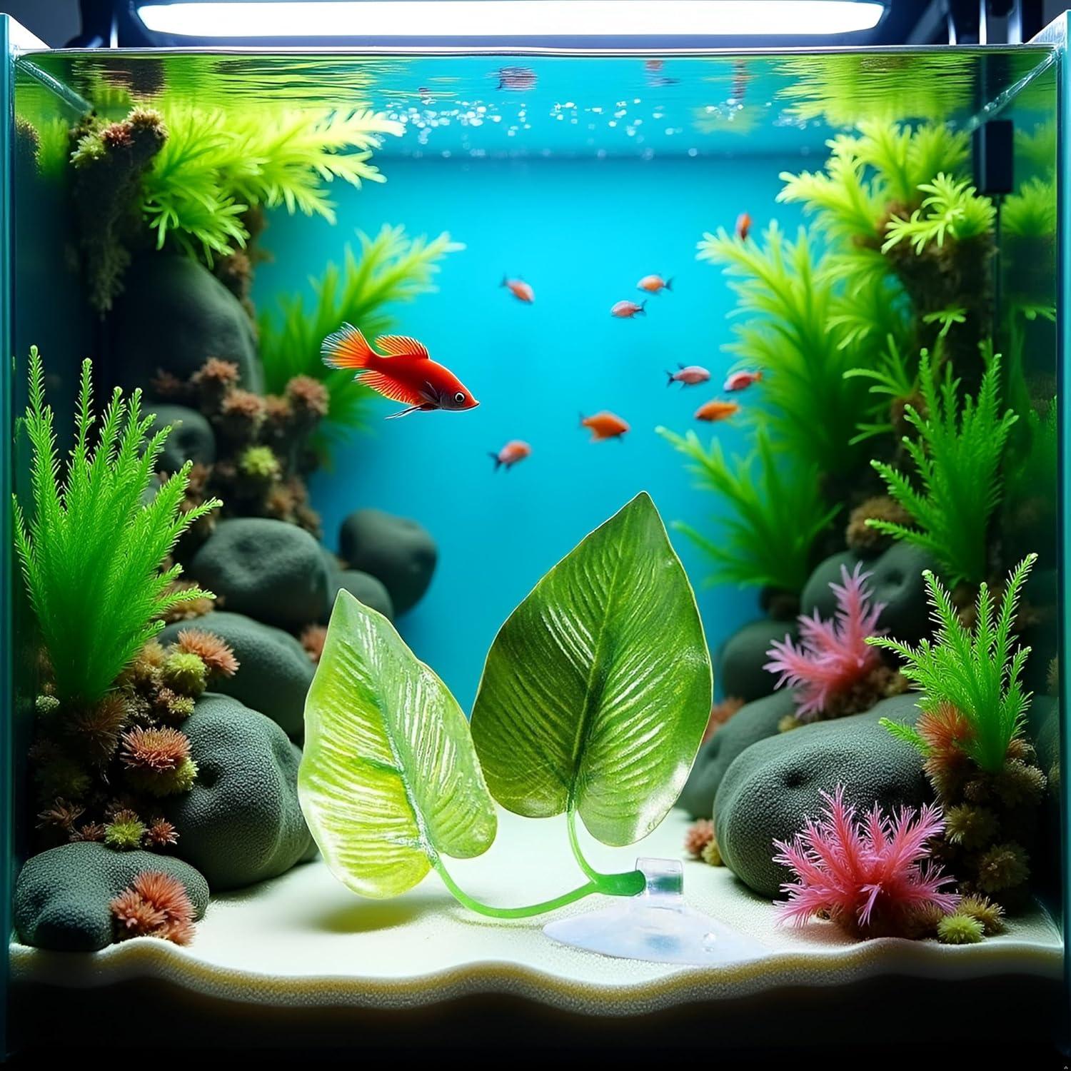 Hamaca para Peces Betta Rosojodg Hoja Plástica Verde 10.16 cm