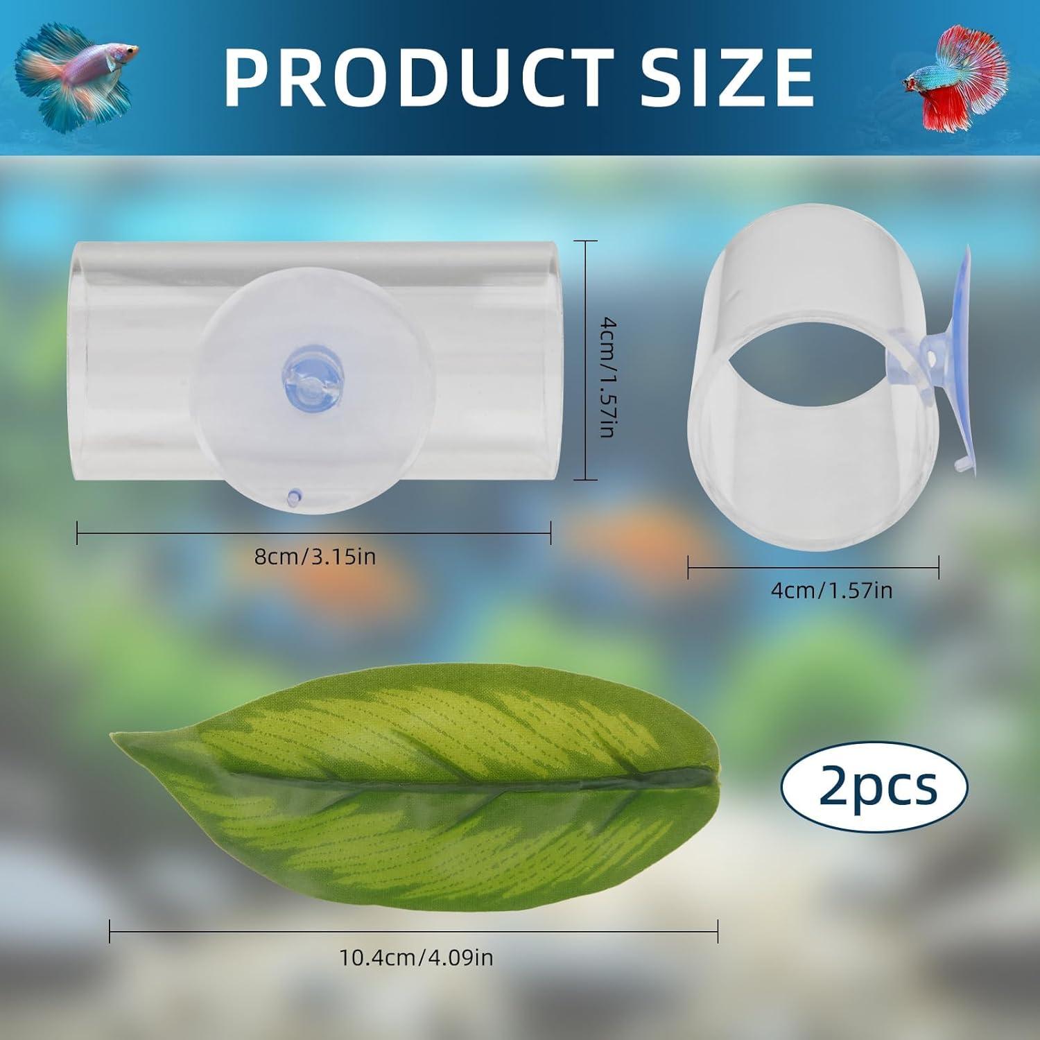 2 Túneles de Acrílico Transparente Asofelk para Peces Betta