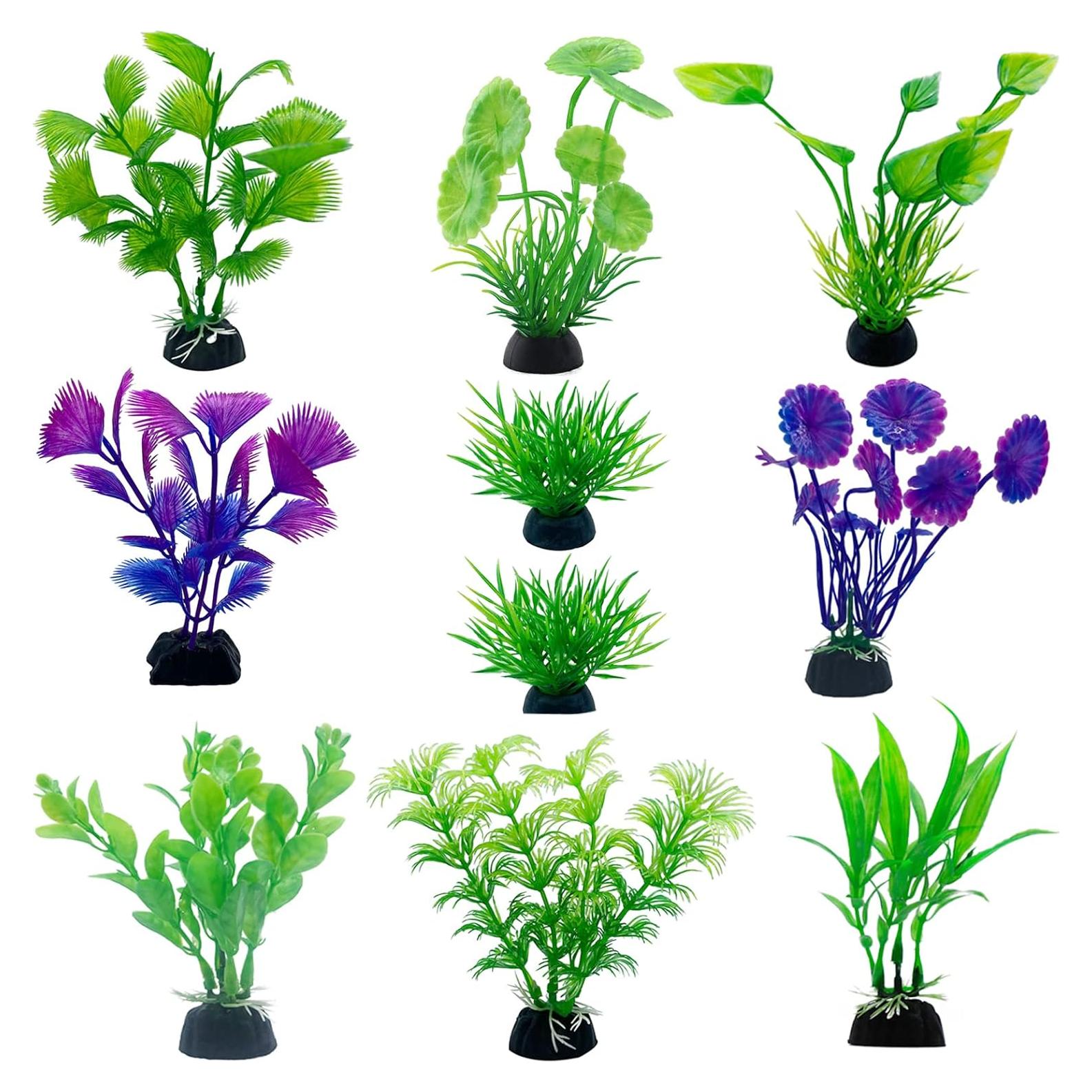 10 Plantas Artificiales para Acuario TANOMA - 5-10 cm