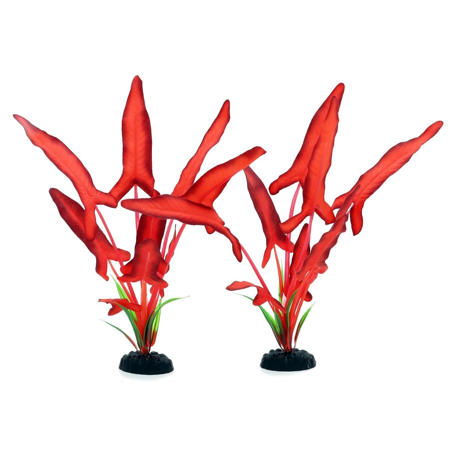 Paquete de 2 Plantas de Acuario de Seda DVHEY 30.48 cm Rojo