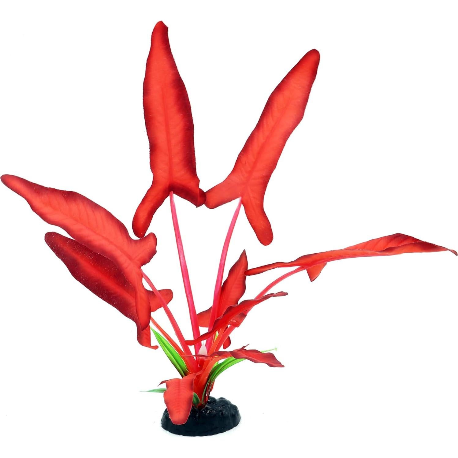 Paquete de 2 Plantas de Acuario de Seda DVHEY 30.48 cm Rojo