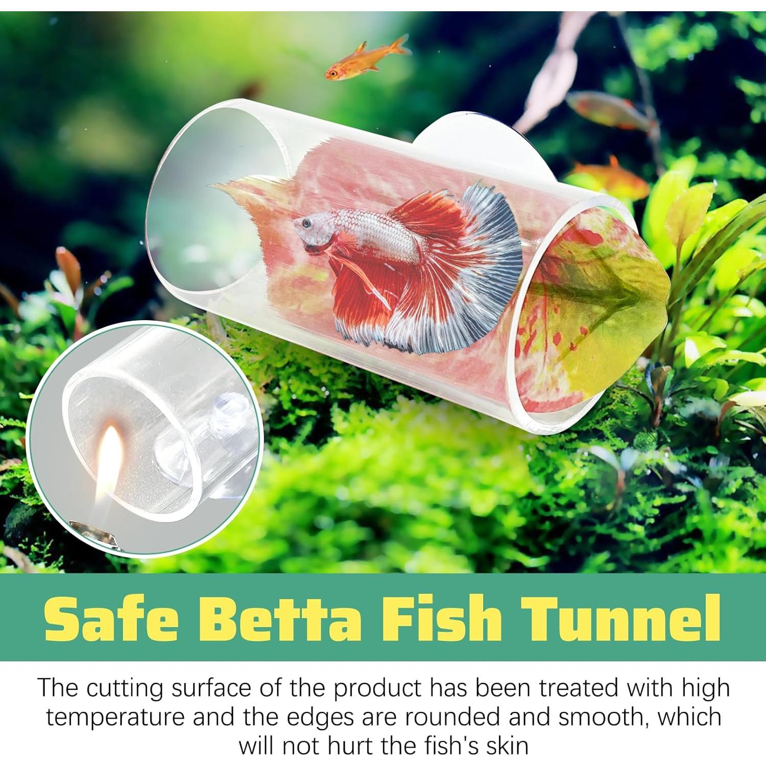 Túnel Acrílico para Peces Betta Hamiledyi 2 Unidades 8x4 cm