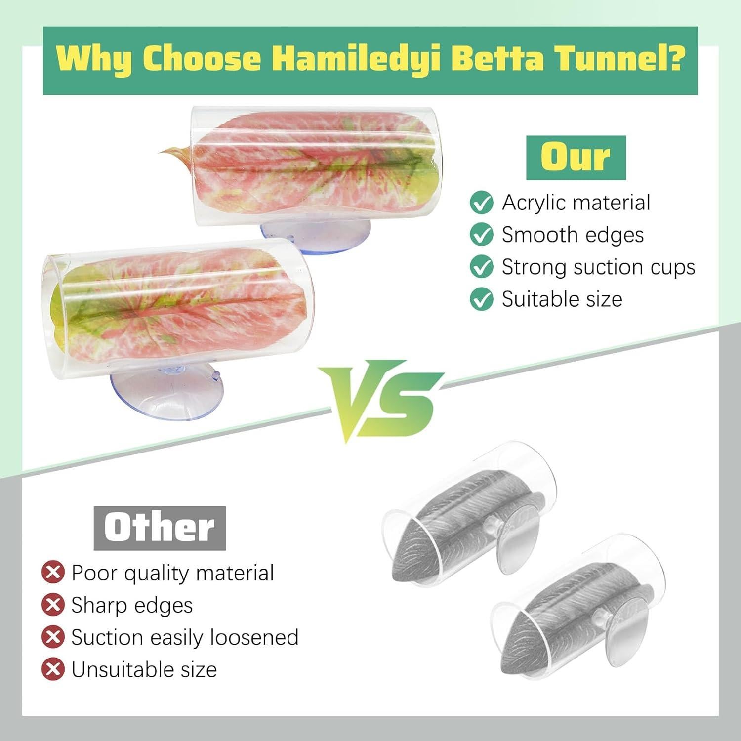 Túnel Acrílico para Peces Betta Hamiledyi 2 Unidades 8x4 cm