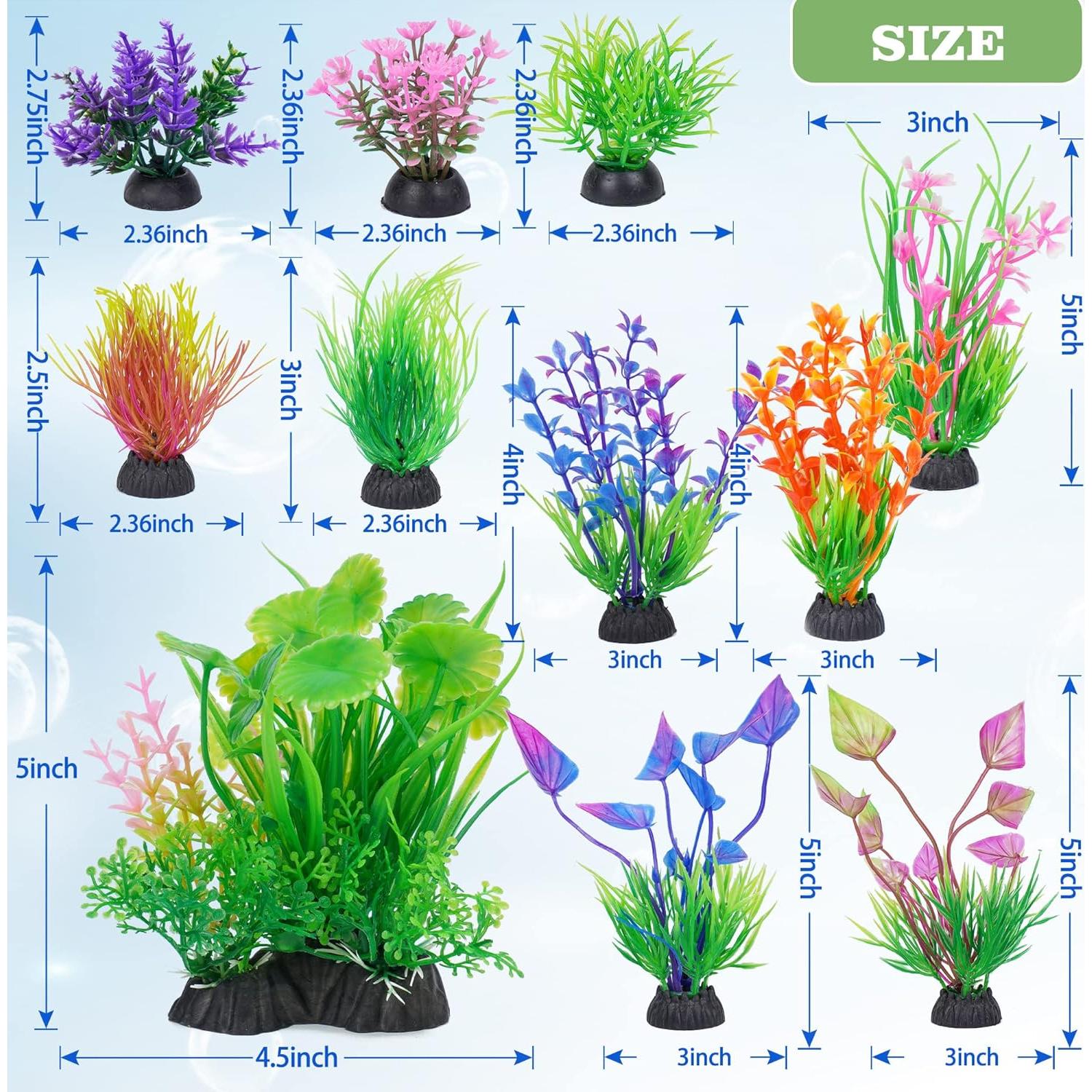Decoraciones para Acuarios Ameliade - 11 Plantas Artificiales
