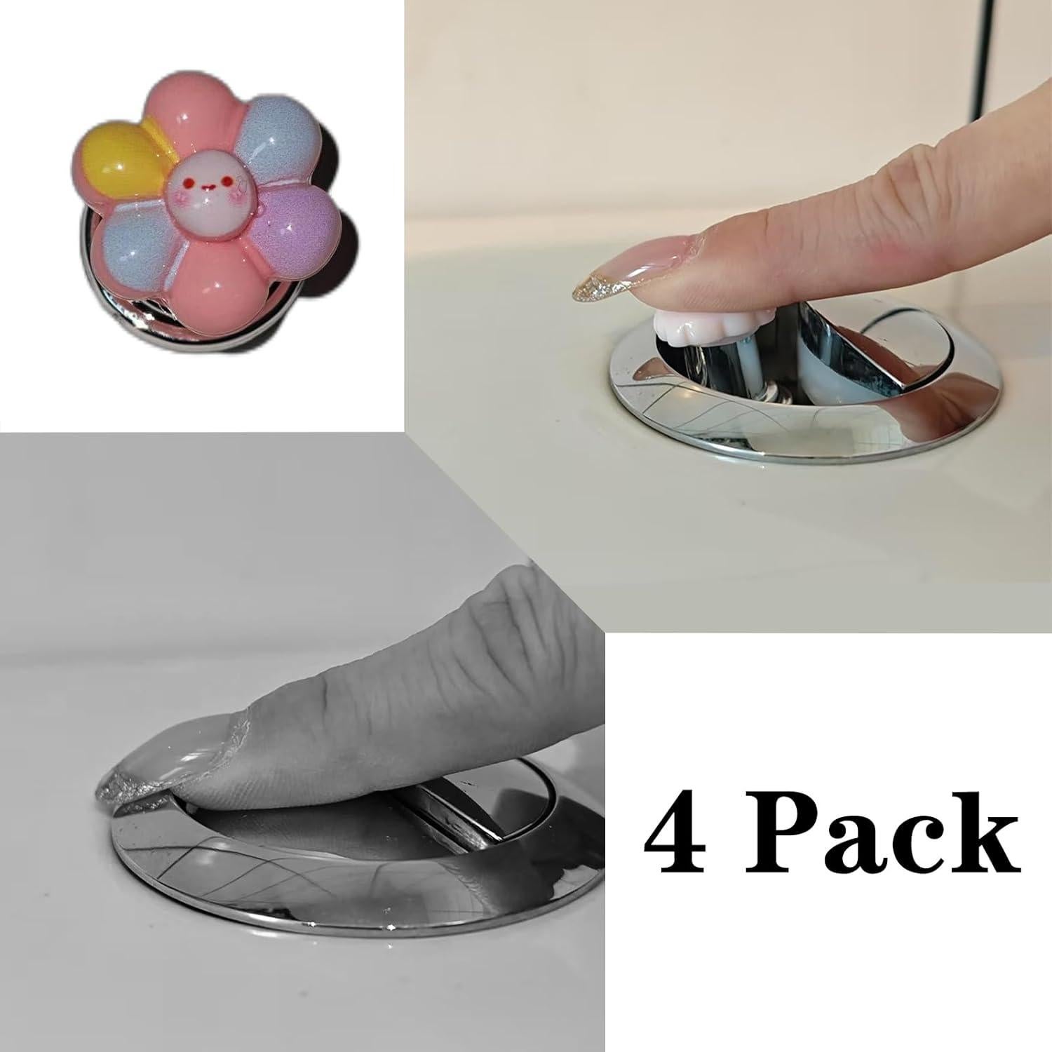 Asistente de Botón de Inodoro Dark Zeya 4Pack Protección Uñas