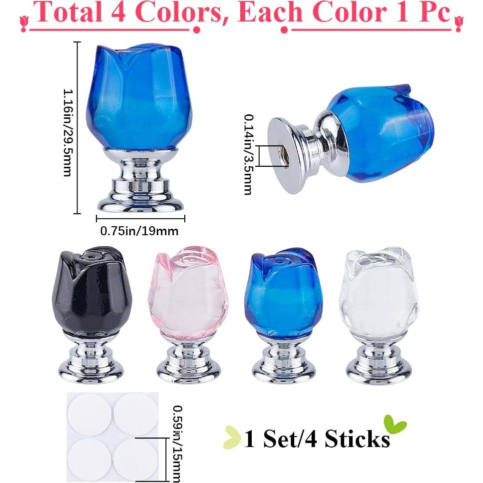 Botón de Inodoro Tulipán GORGECRAFT 4 Colores 4 Piezas