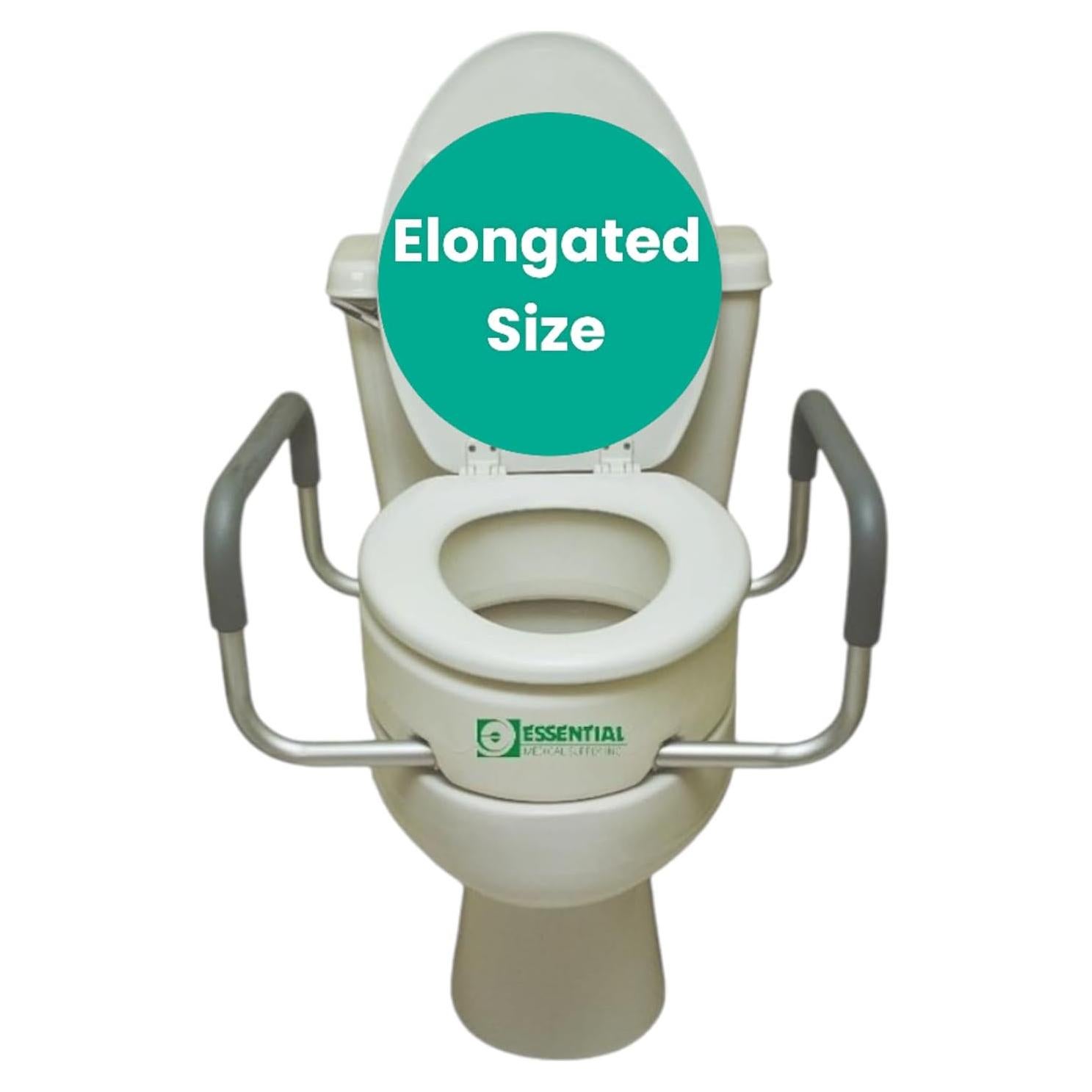 Asiento Elevado para Inodoro Essential Medical Alargado 8.9cm