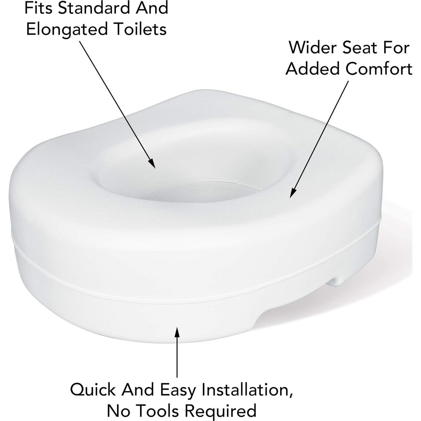 Elevador de Asiento de Inodoro Carex 14 cm Antideslizante 136 kg