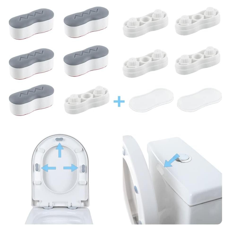 Bumpers para Asiento de Inodoro Xfenvs - Gris, 7 Piezas Ajustables