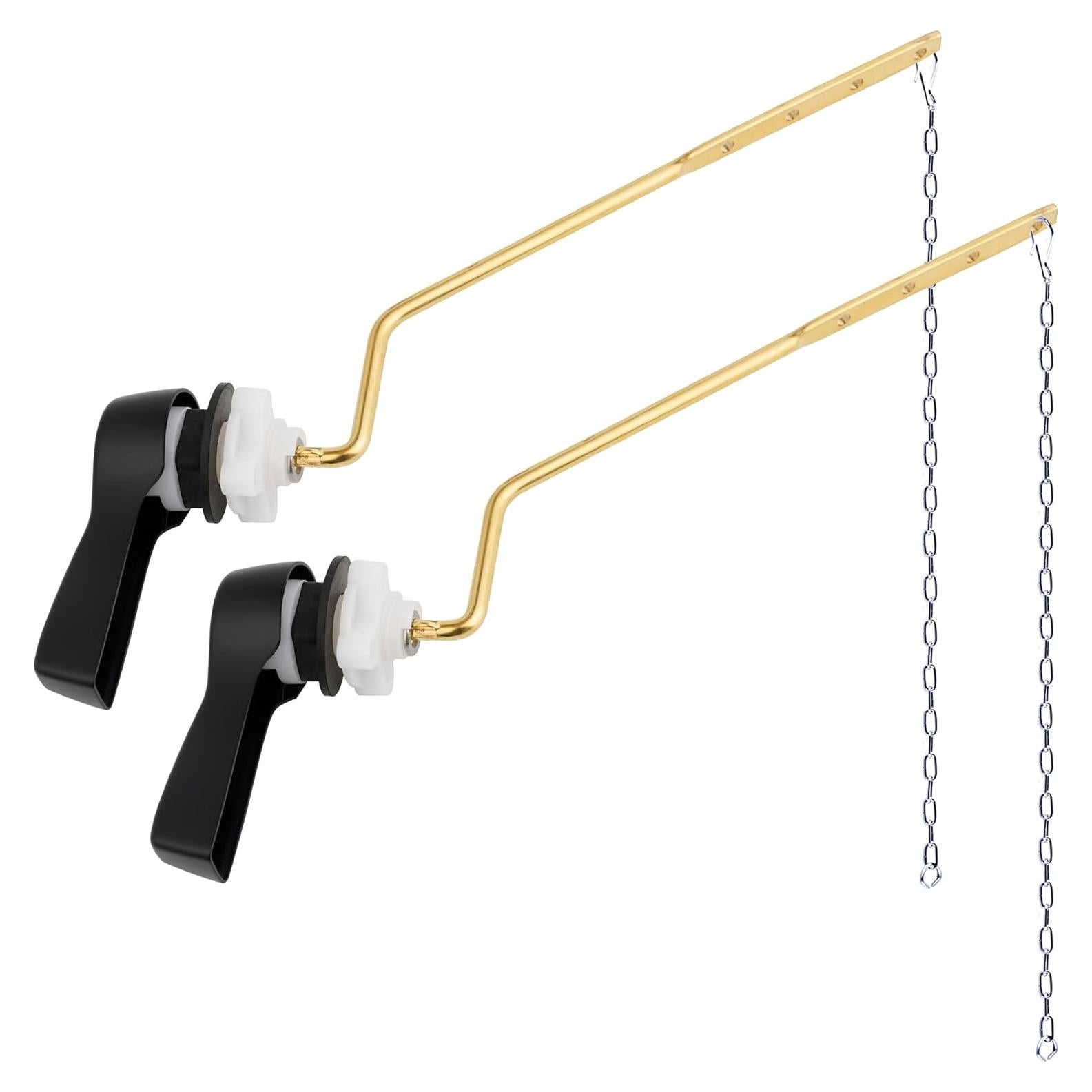 Hibbent Palanca de Inodoro Montaje Lateral 2 Piezas Negro Mate