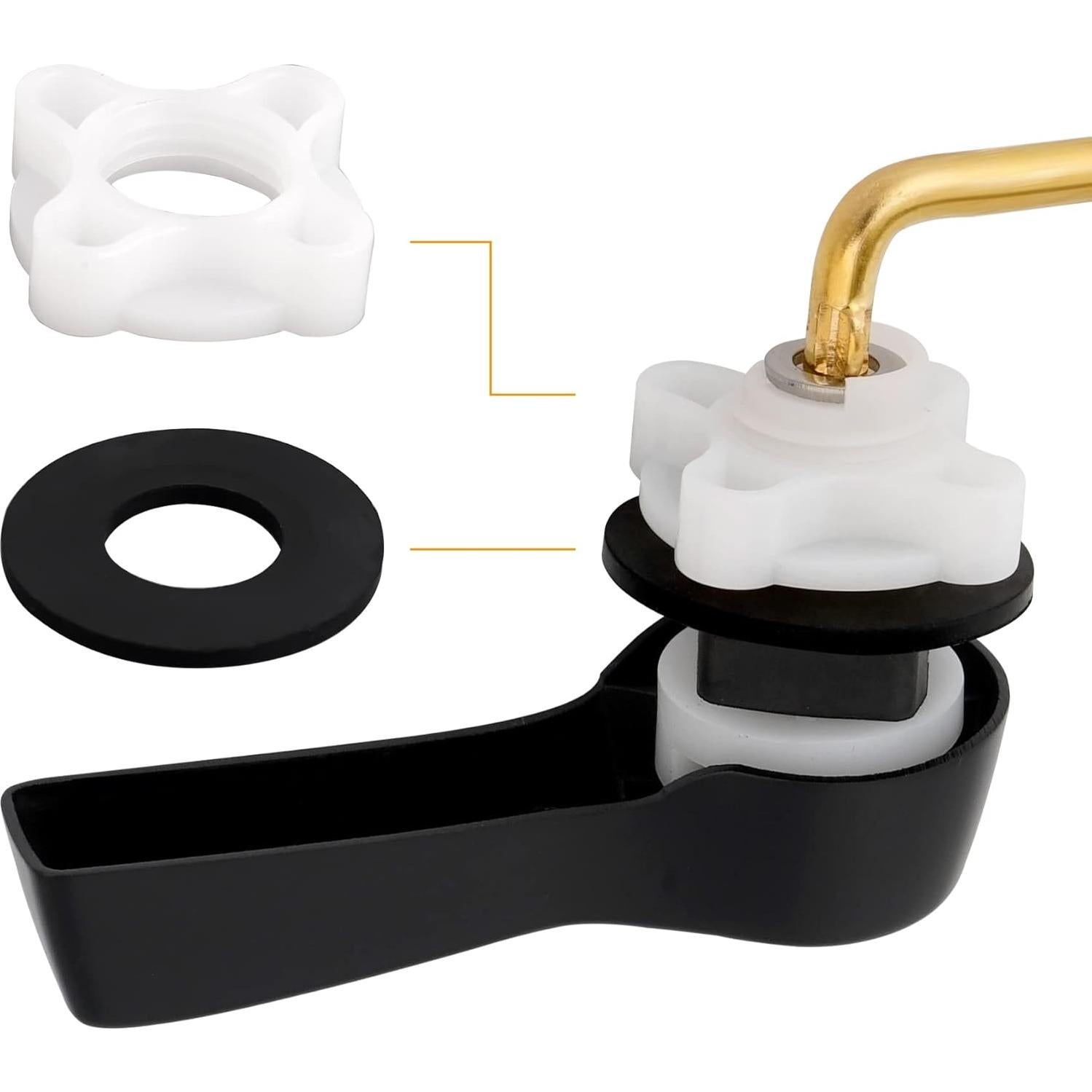 Hibbent Palanca de Inodoro Montaje Lateral 2 Piezas Negro Mate