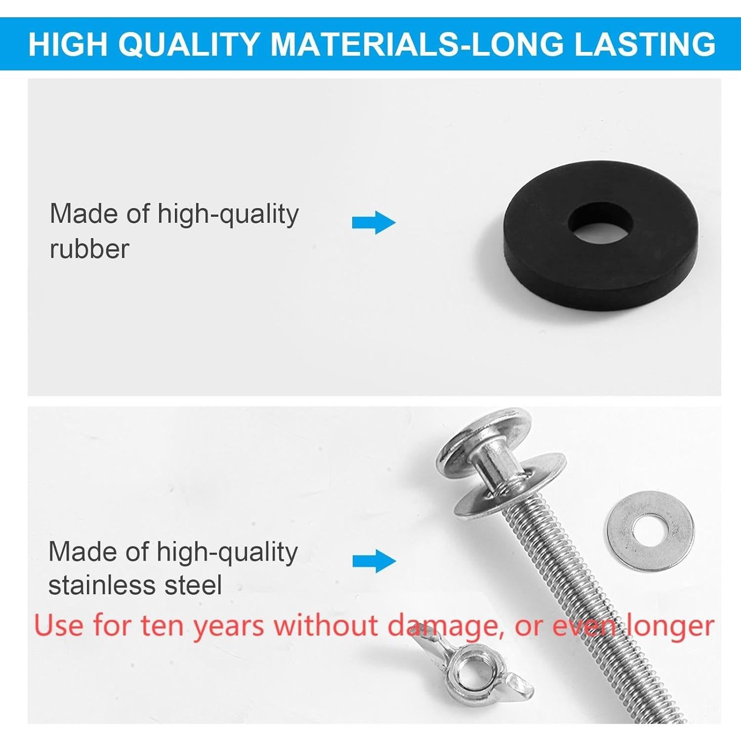 Kit de Tornillos para Asiento de Inodoro Horing 2PCS Acero Inoxidable 8cm