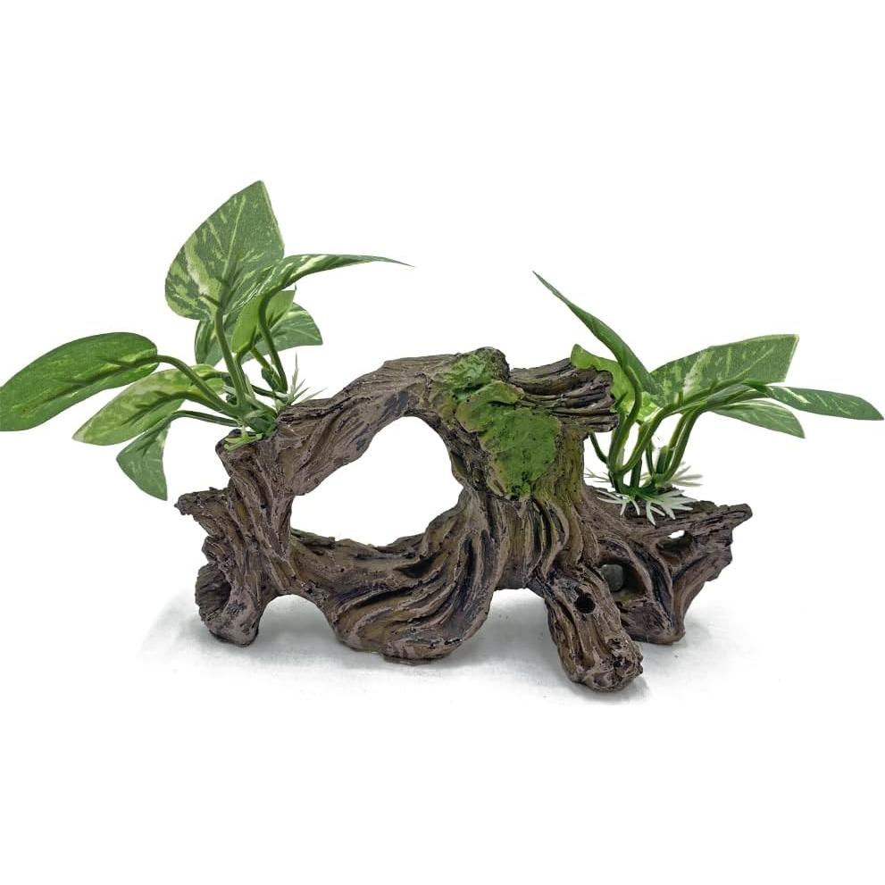 Decoración de Acuario para Betta - Madera y Plantas Simuladas