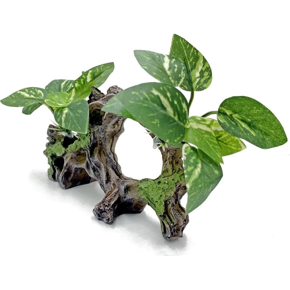 Decoración de Acuario para Betta - Madera y Plantas Simuladas