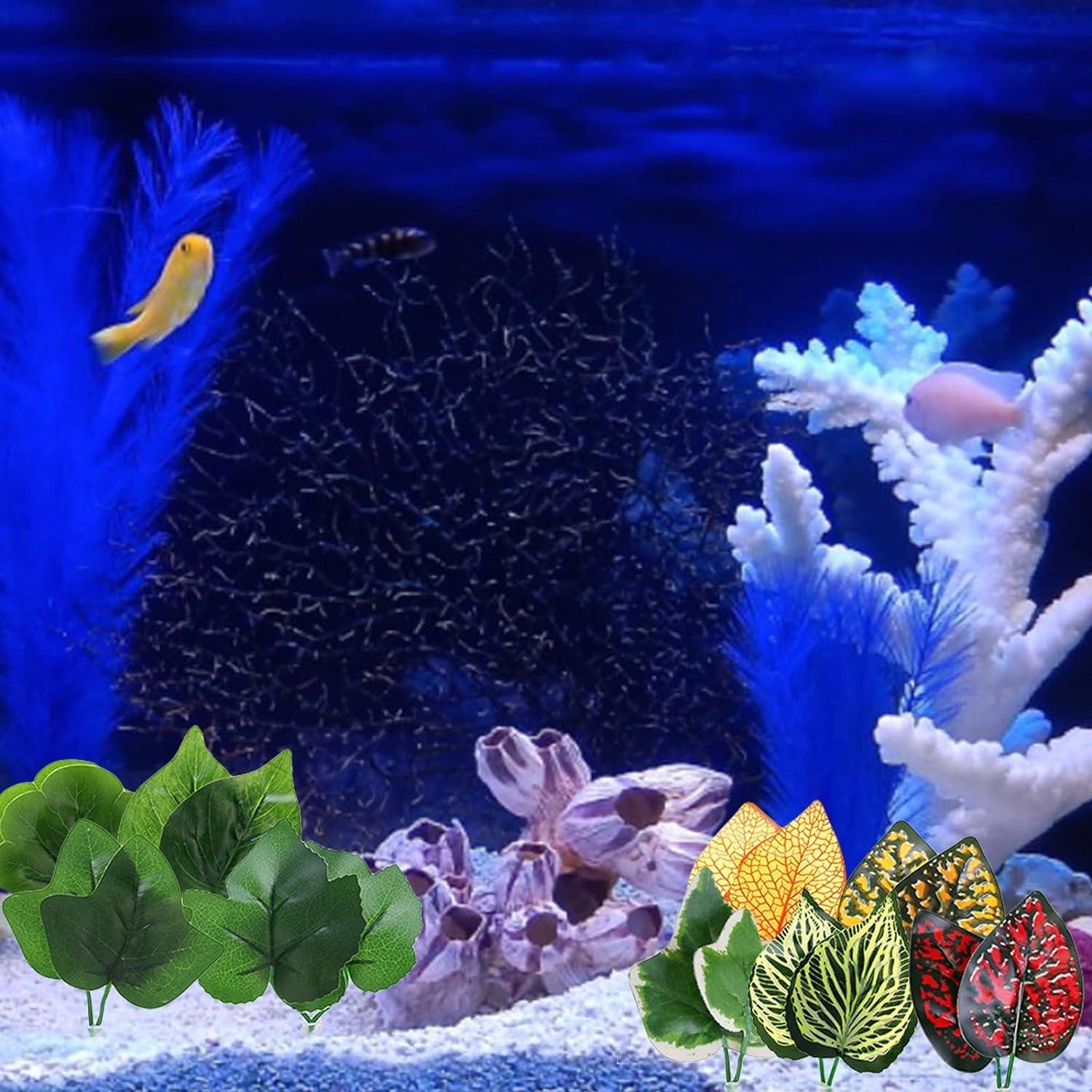 Decoración para Acuario WsjiaboFux Hoja Hamaca Verde