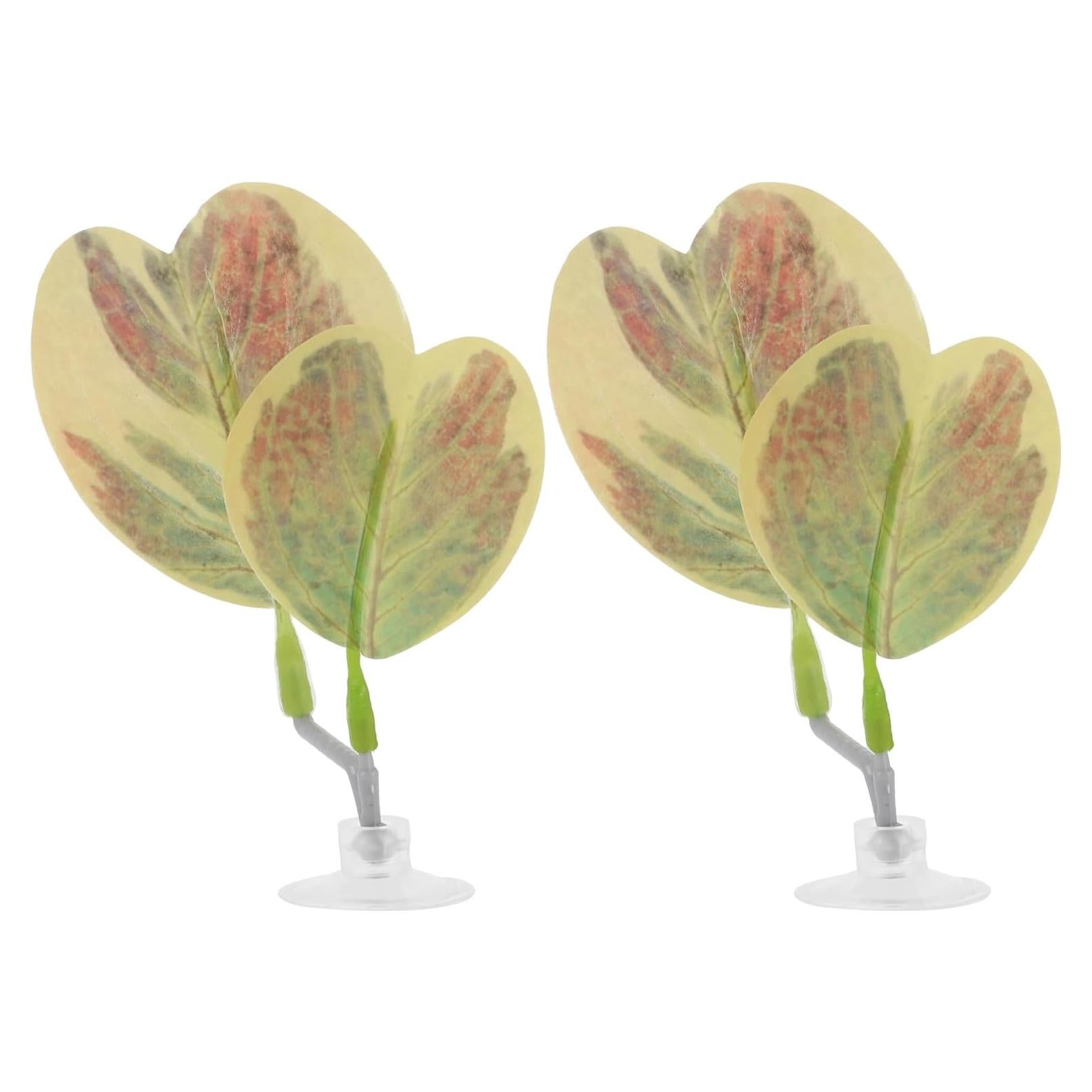 Cama para Betta CAPASTEC 2 Pcs Hoja Corazón Amarillo Rosa