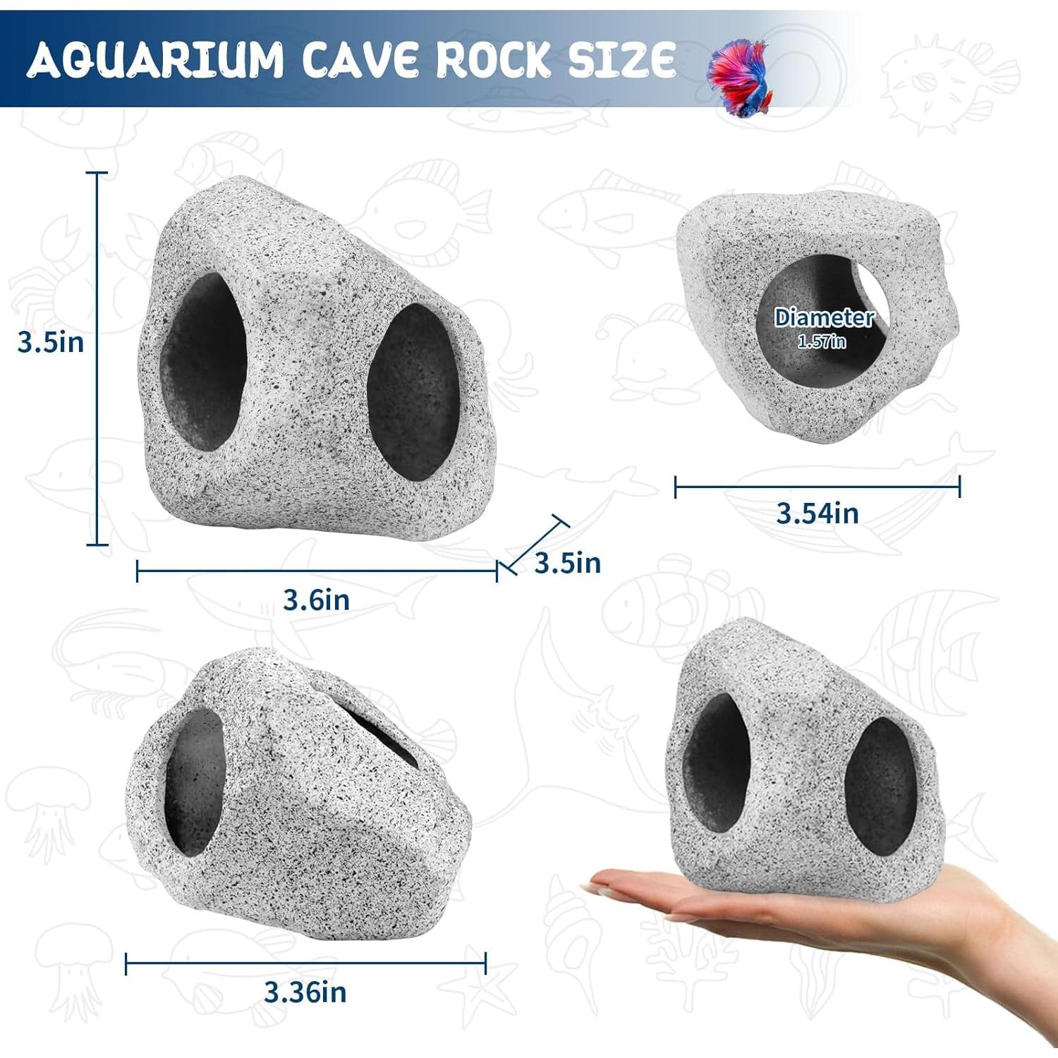 Cueva y Hamaca para Betta VOXGET - Decoración Acuario Amarillo