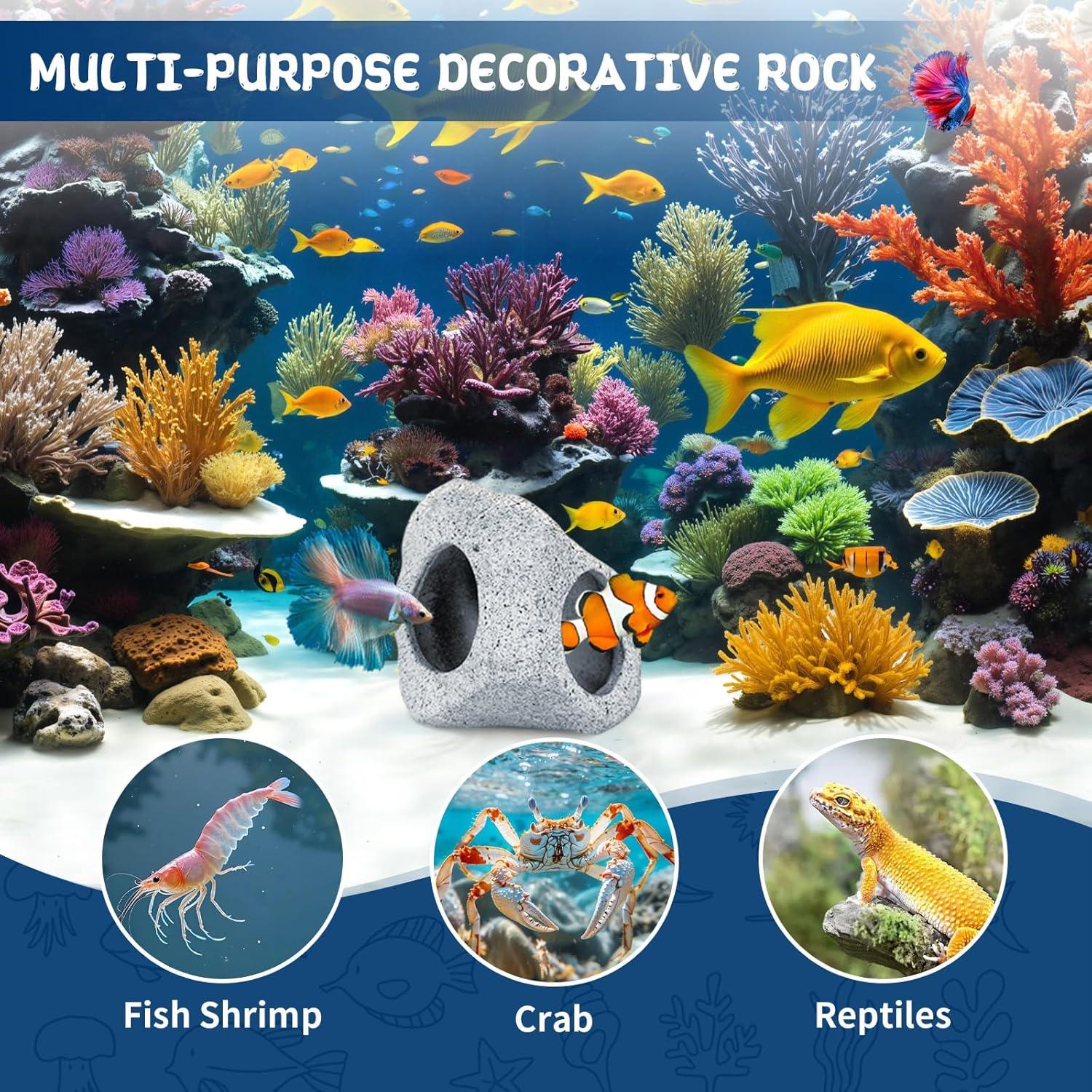 Cueva y Hamaca para Betta VOXGET - Decoración Acuario Amarillo