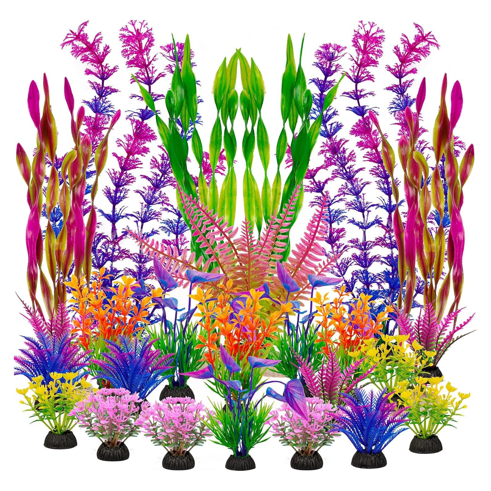 Plantas Plásticas Artificiales Ameliade para Acuarios 25 Piezas