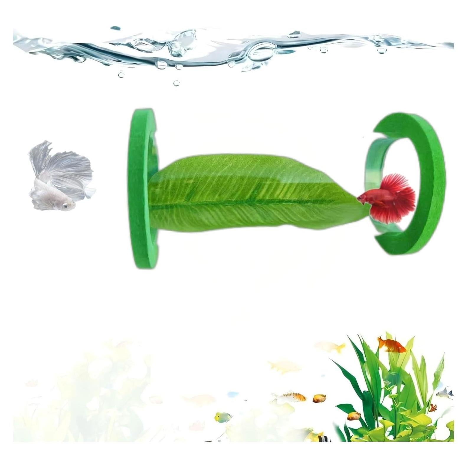 Suspended Acrylic Tube Tunnel,Acrylic Betta Bed, Betta Leaf mat breeding and Resting Bed simulating The Natural Habitat of Betta spawning Grounds, Betta Toy shelter