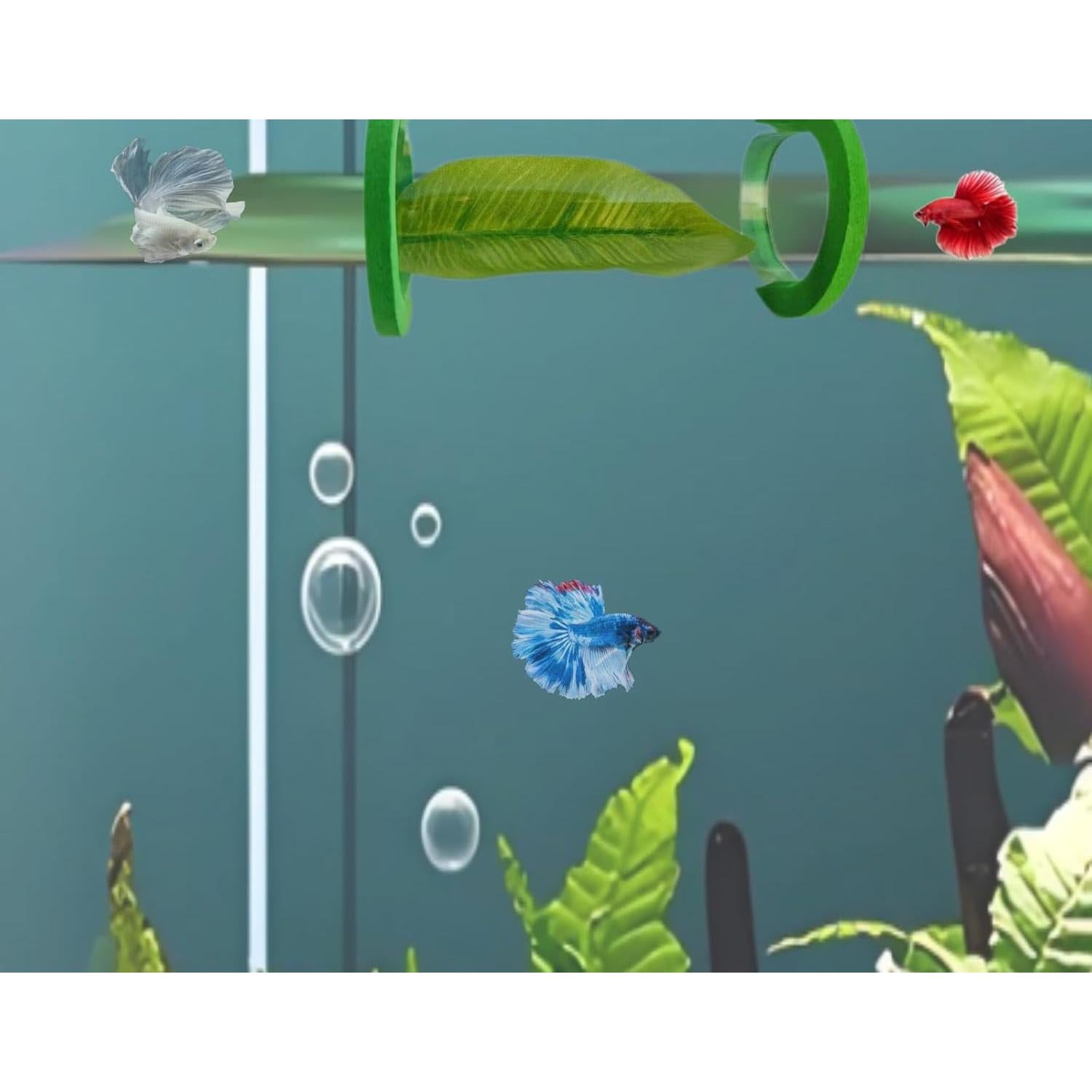 Suspended Acrylic Tube Tunnel,Acrylic Betta Bed, Betta Leaf mat breeding and Resting Bed simulating The Natural Habitat of Betta spawning Grounds, Betta Toy shelter