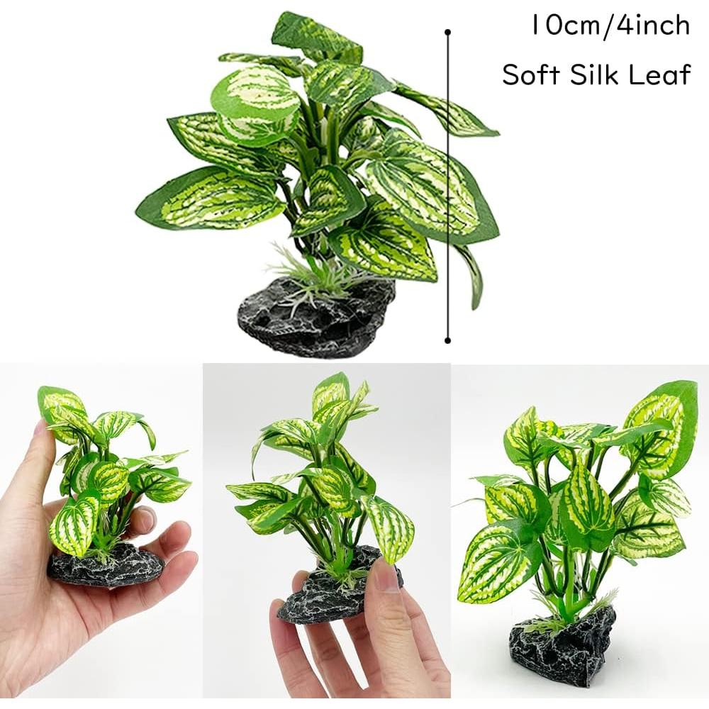 Decoración Acuario Smoothedo 3pcs Plantas Artificiales 10cm
