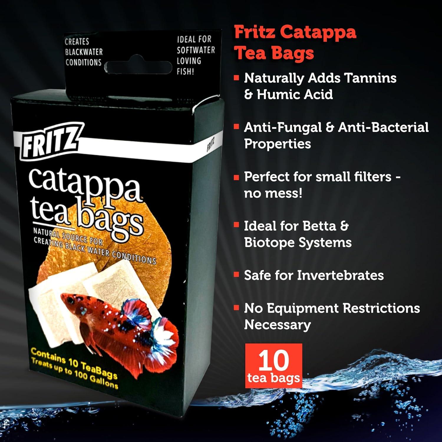 Bolsitas de Té Catappa Fritz Aquatics para Acuarios Betta - 10 Unidades