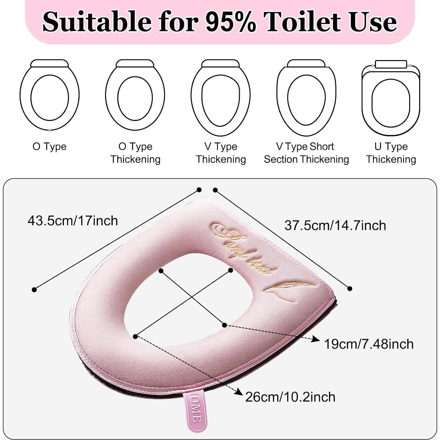 Almohadilla de Asiento de Inodoro Calentada Timecity Rosa 43x37 cm