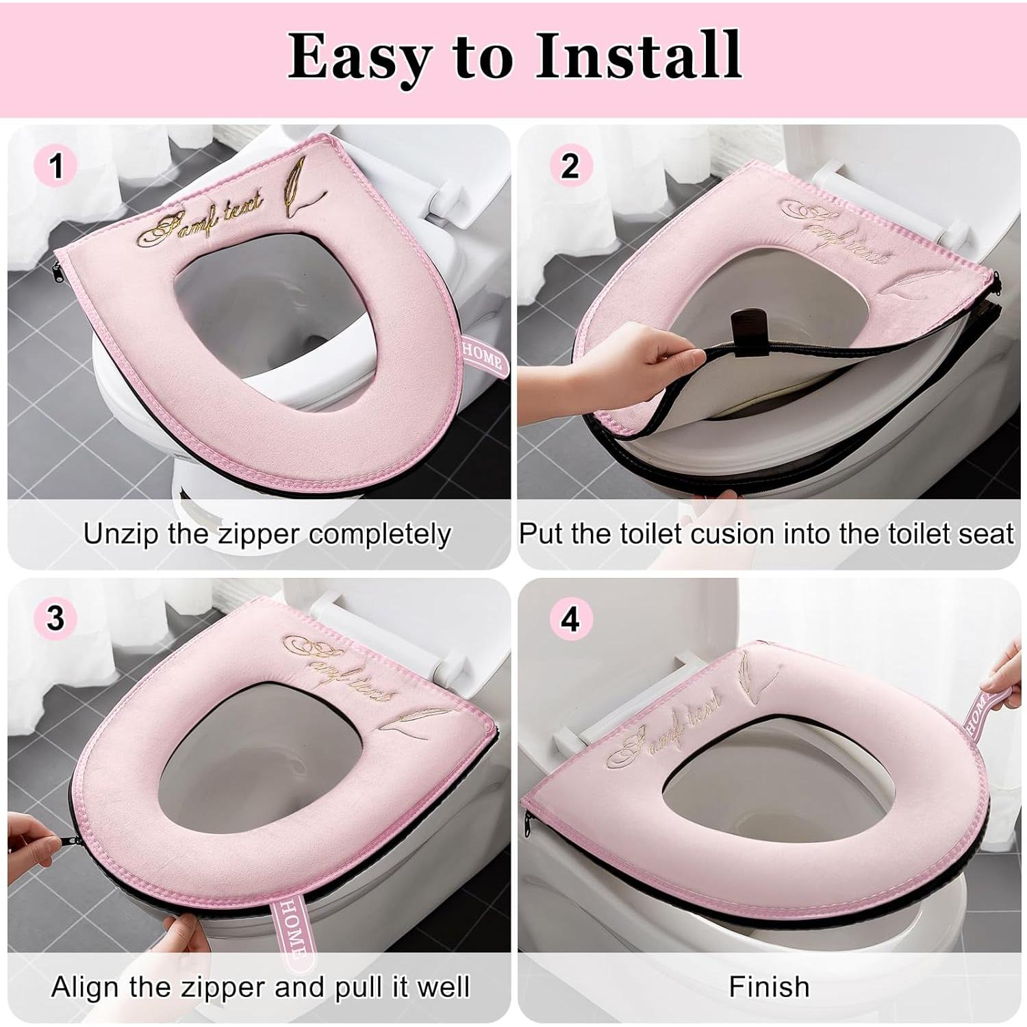 Almohadilla de Asiento de Inodoro Calentada Timecity Rosa 43x37 cm