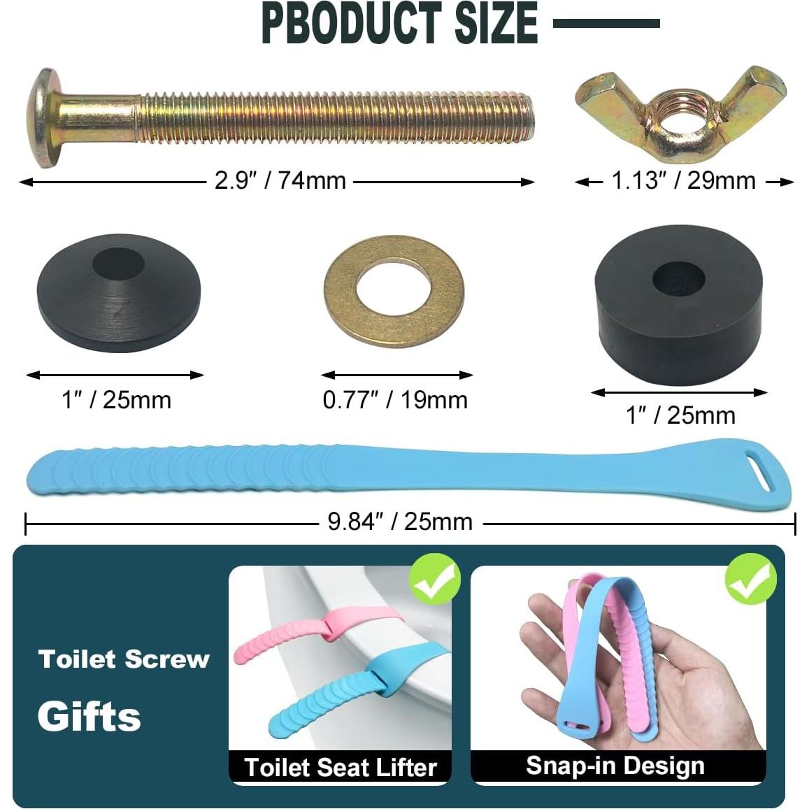 Kit de Tornillos de Acero Inoxidable para Asiento de Inodoro POQOD
