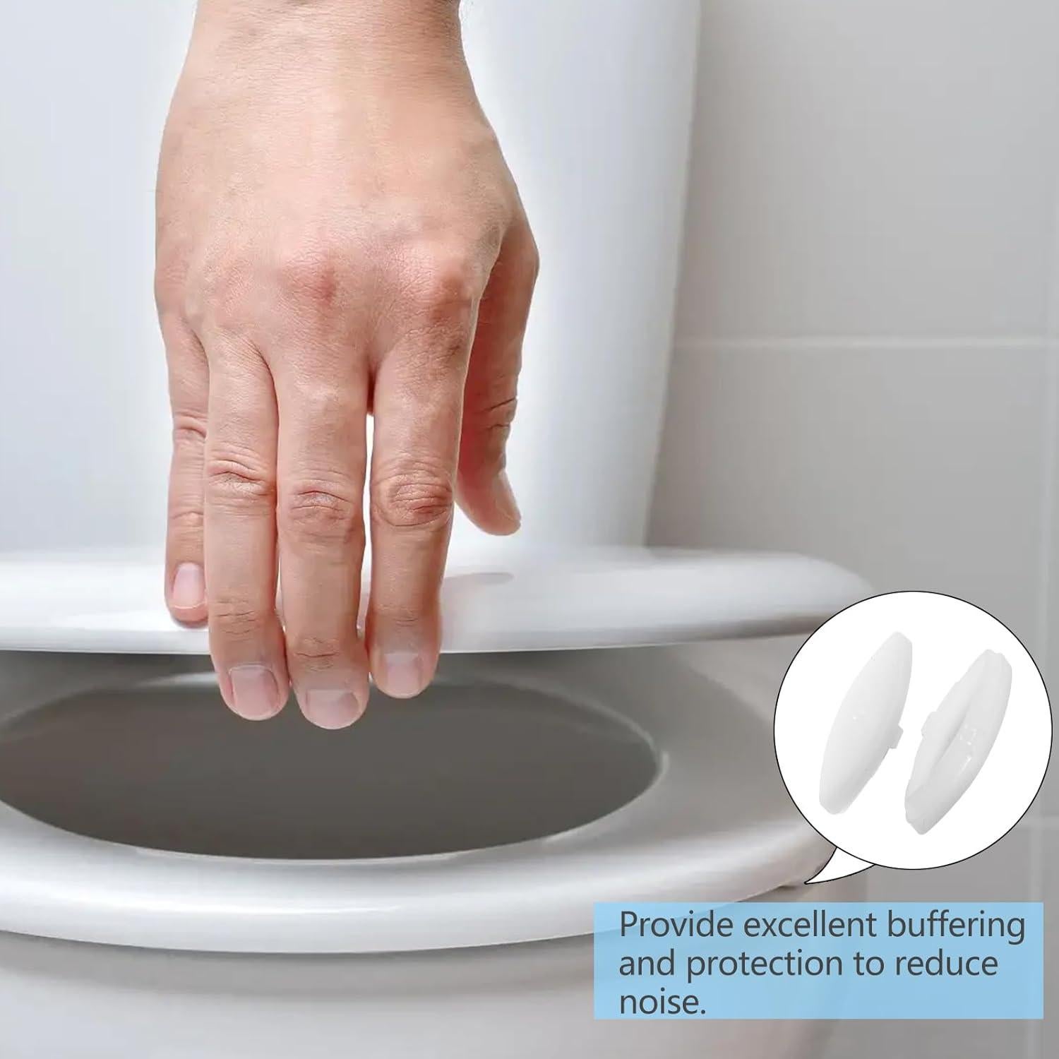 4 Amortiguadores de Asiento de Inodoro NUTLET Goma Blanca