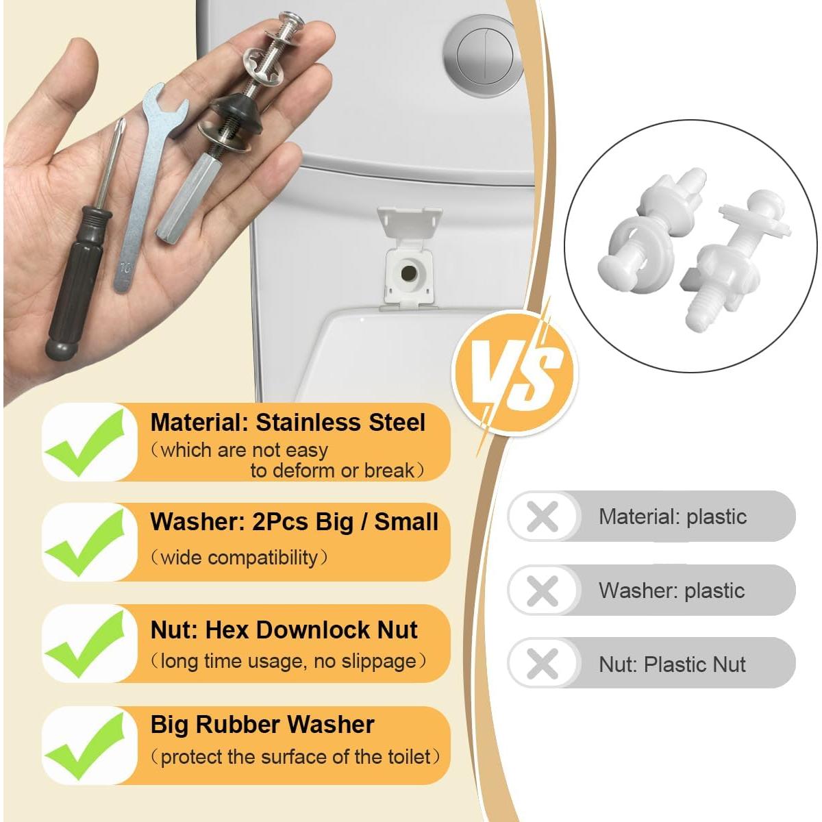 Kit de Tornillos de Acero Inoxidable para Asiento de Inodoro