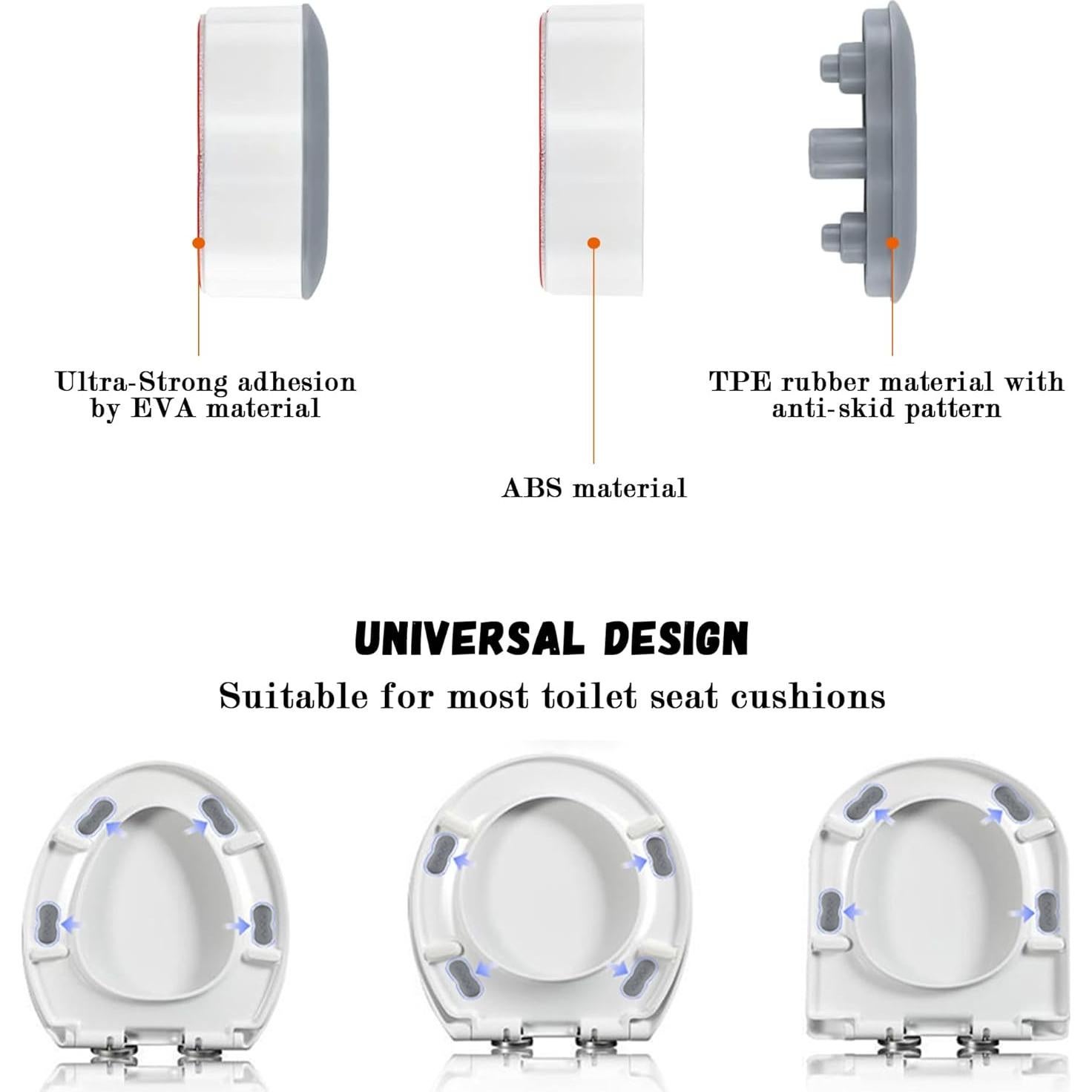 Kit de Asiento de Inodoro Universal Snmzlc 6 Piezas Blanco