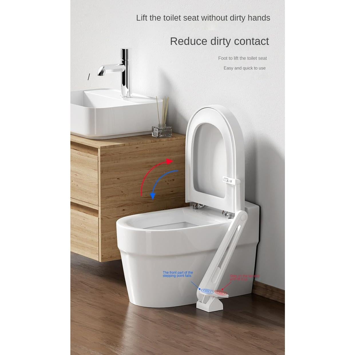 Elevador de tapa de inodoro con pedal YYZGGLING 50.5x21cm