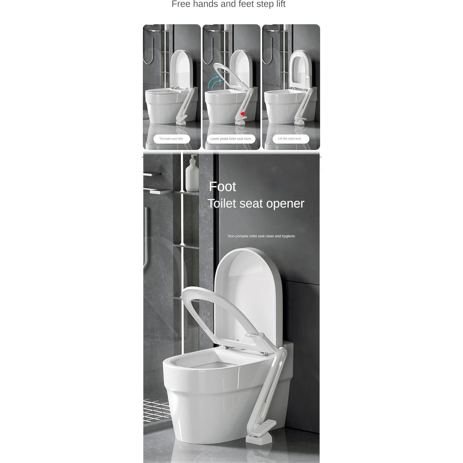 Elevador de tapa de inodoro con pedal YYZGGLING 50.5x21cm