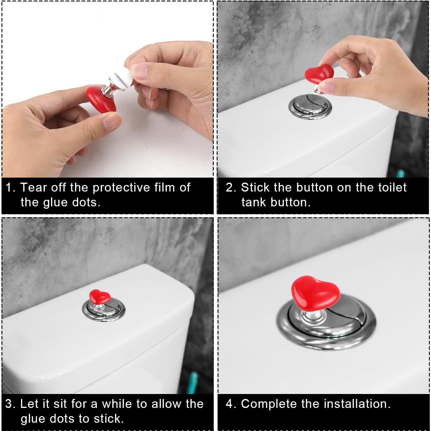 4 Piezas de Ayudante para Botón de Inodoro NQEUEPN - Corazón