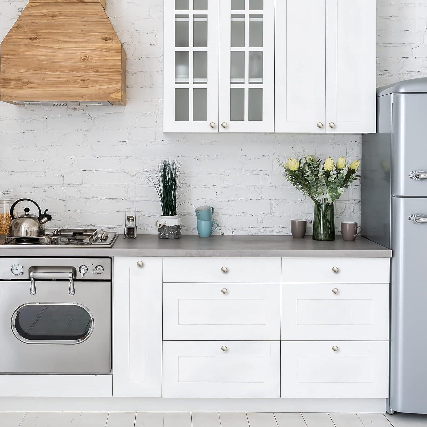 Perillas Redondas de Niquel Cepillado Ravinte - 30 Unidades