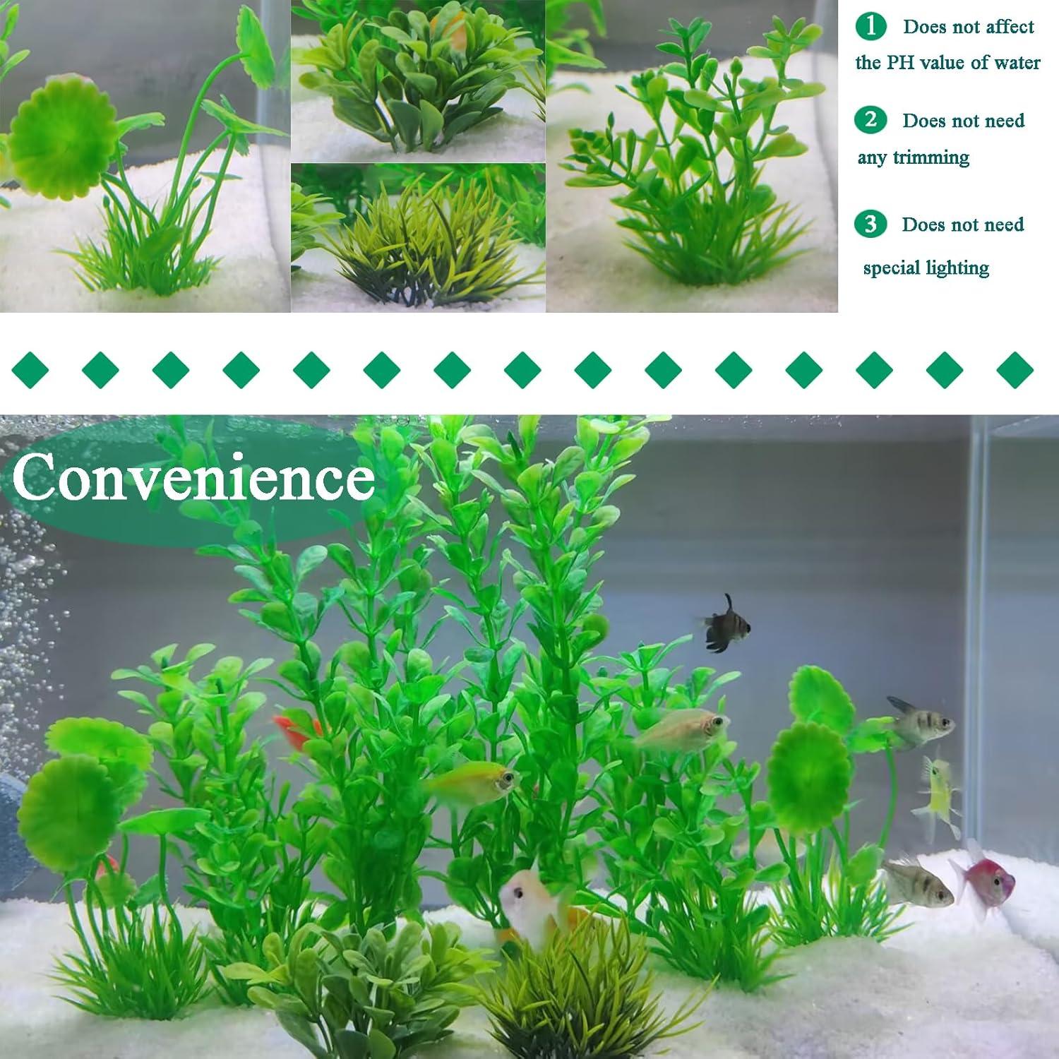 Plantas Artificiales para Acuarios AQUANEAT - 10 Piezas Verdes