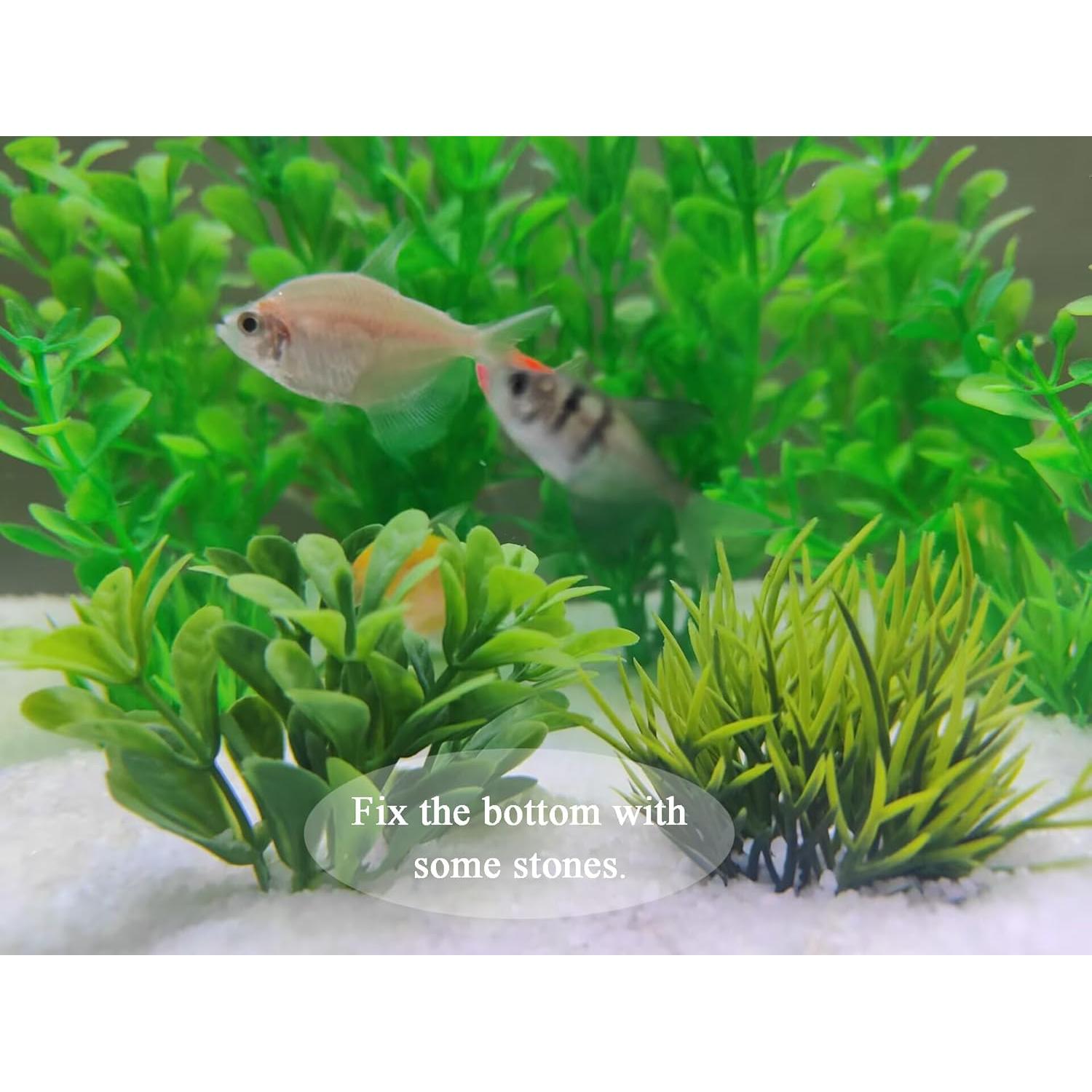 Plantas Artificiales para Acuarios AQUANEAT - 10 Piezas Verdes