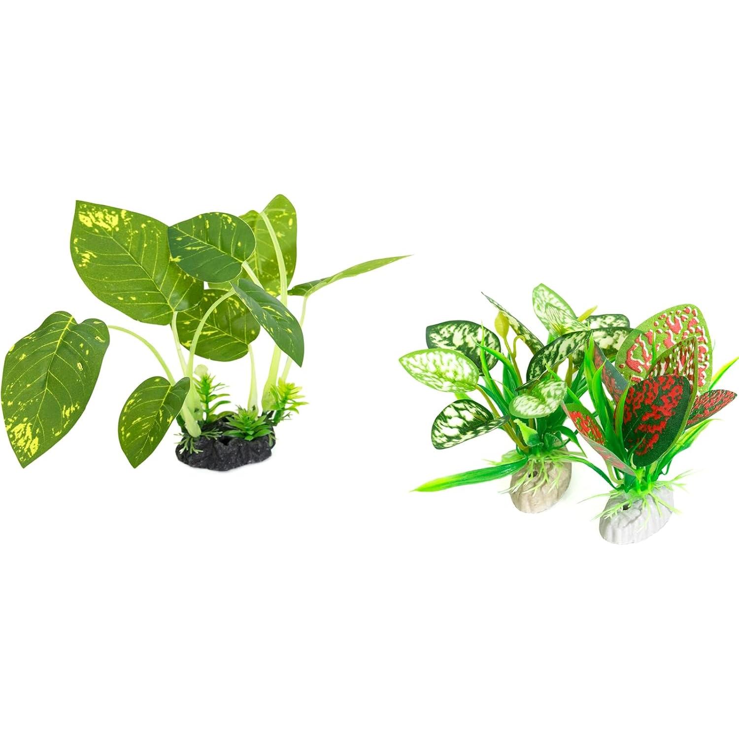 Plantas Artificiales para Acuario Vtapliea 3PCS Verde