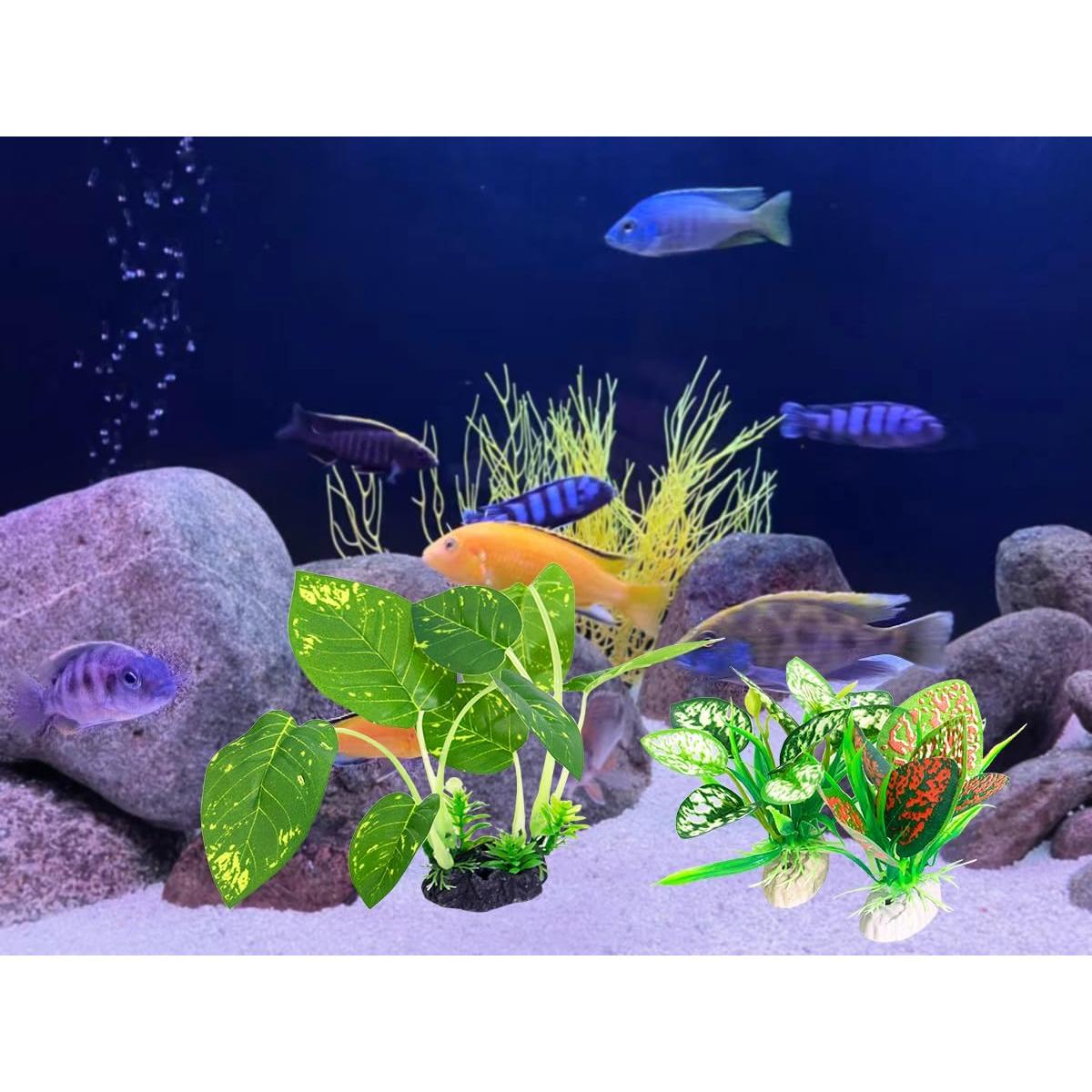 Plantas Artificiales para Acuario Vtapliea 3PCS Verde