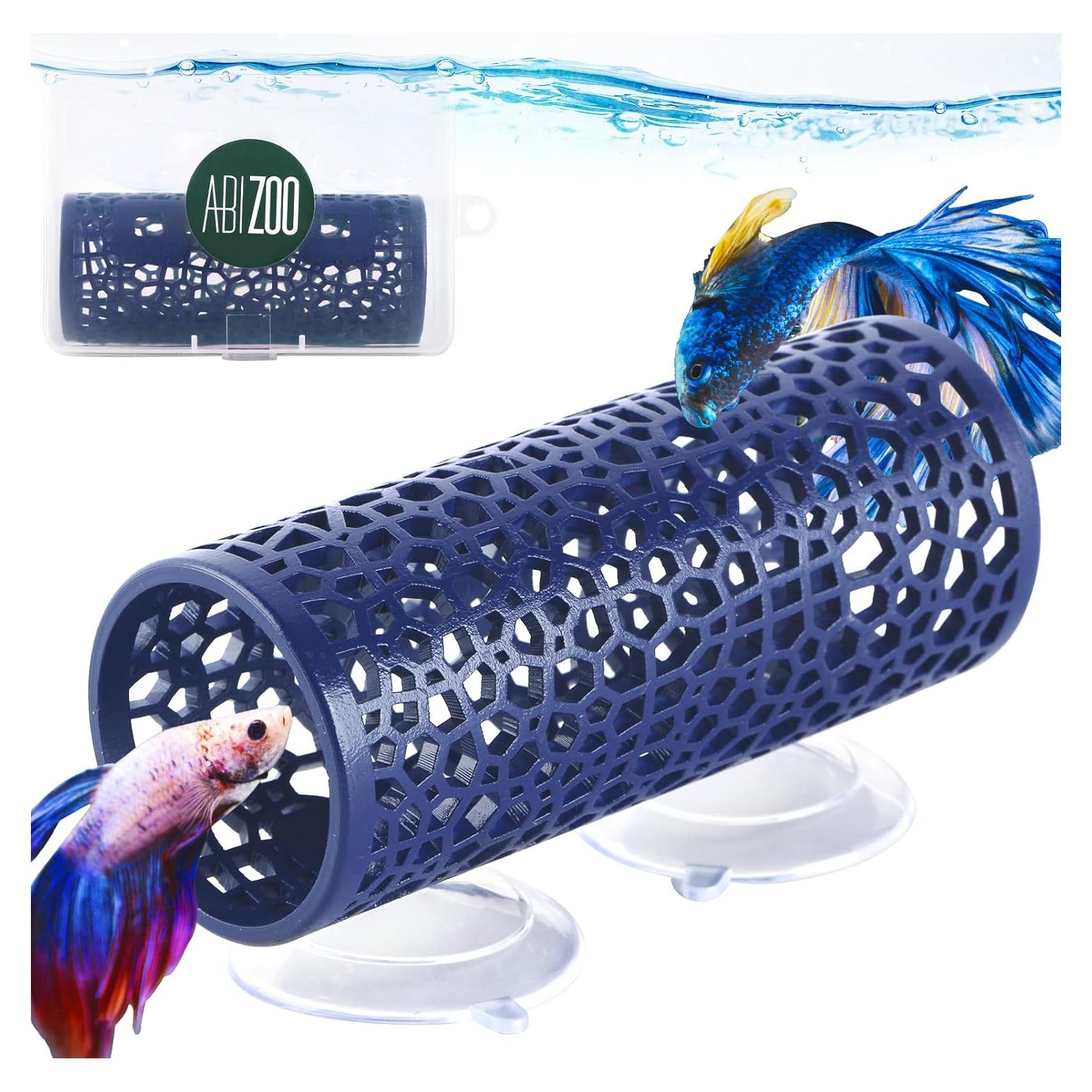 Túnel para Peces Betta Abizoo - Accesorio Acuario Azul Marino