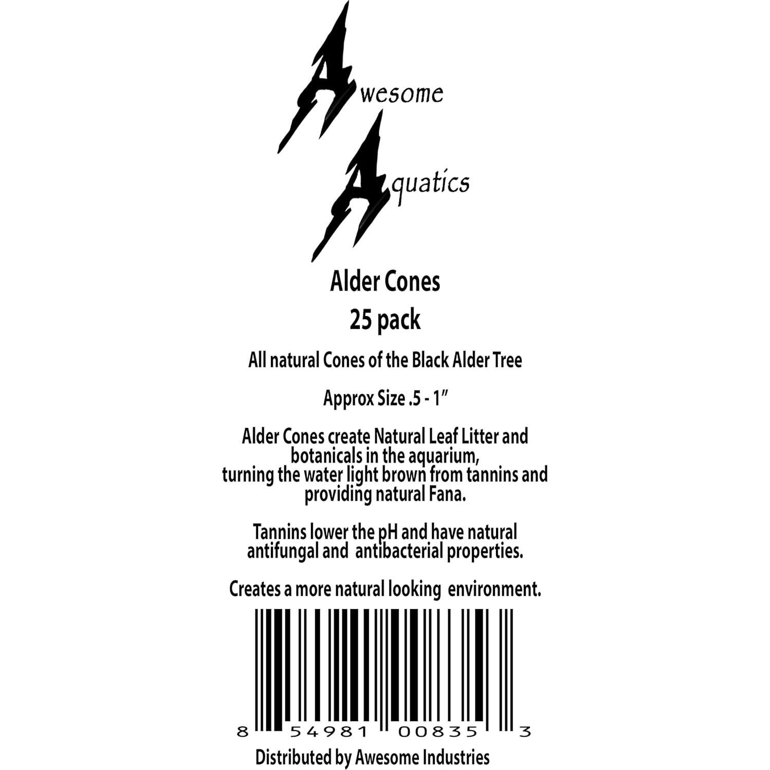 Conos de Aliso 25 unidades Acuáticos Asombrosos 1-2.5 cm